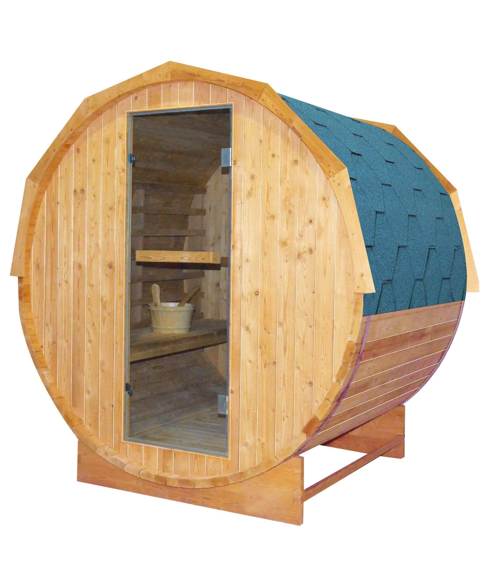 Thermora Ignite Large Premium American White Oak Outdoor Wooden Barrel Sauna With 4.5KW Sauna Heater (SAK45968)