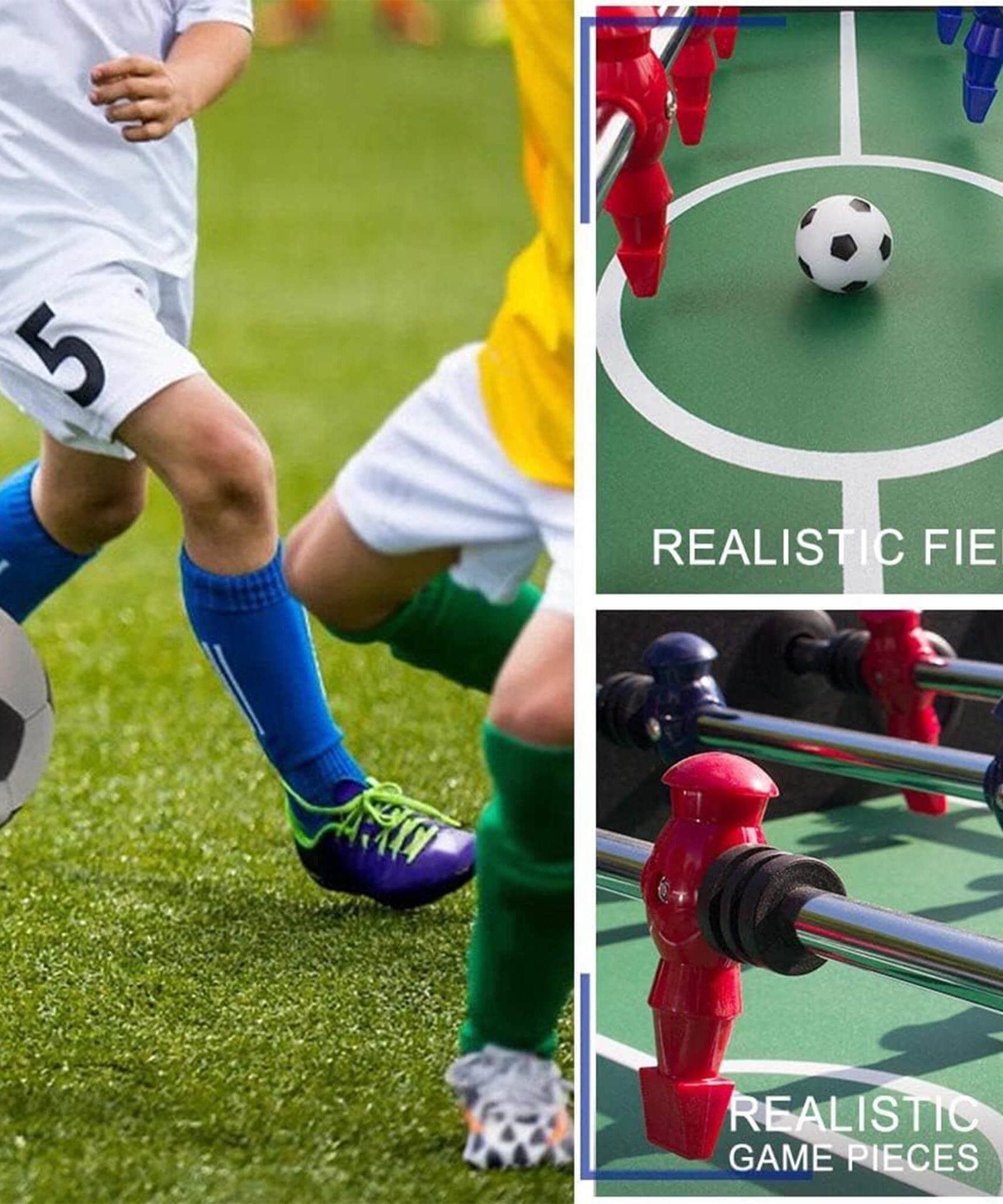 Large 56-Inch Premium Full-Size Soccer Foosball Game Table (SAK96312)