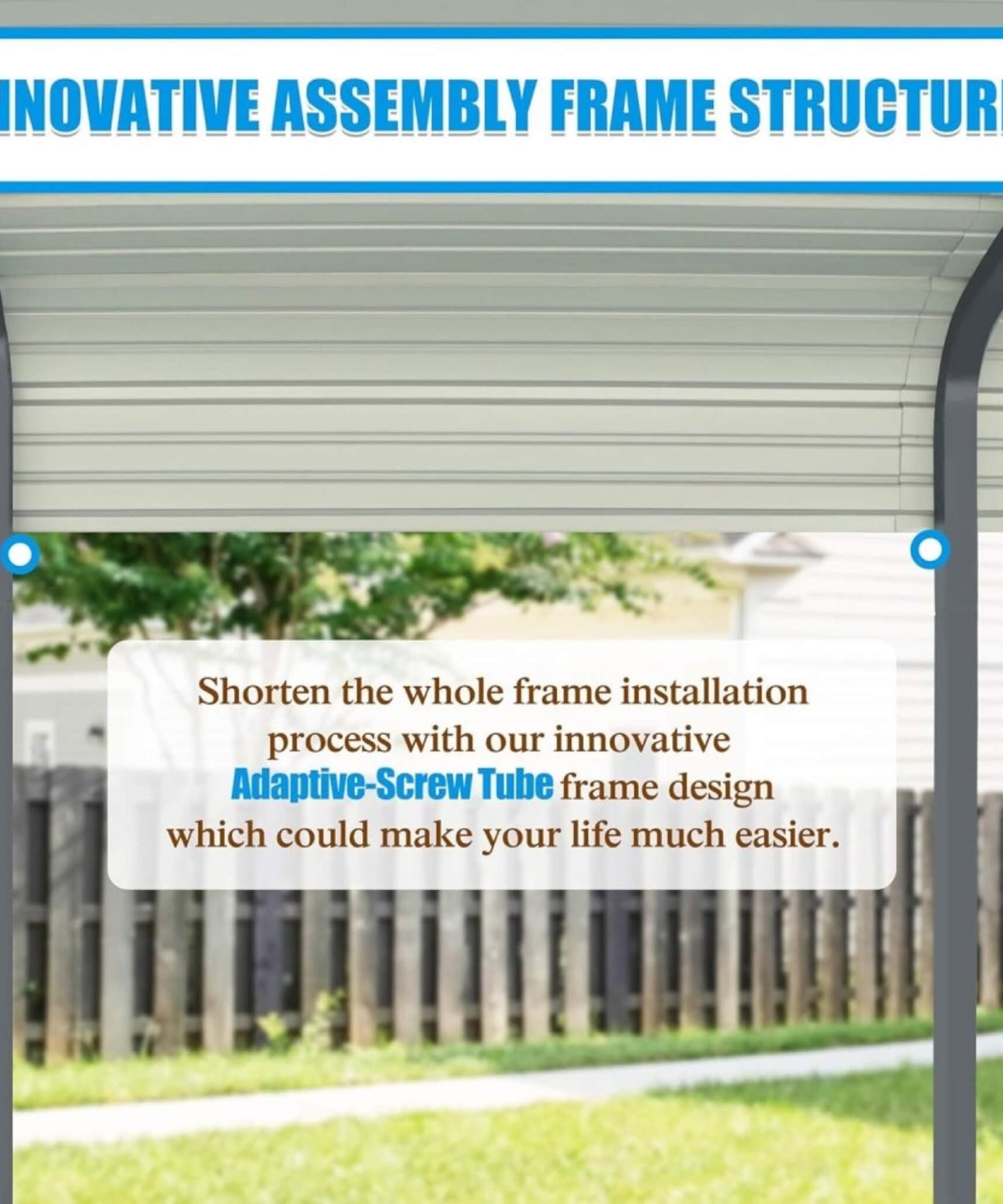 [12X20FT] Alora Premium Modern Heavy-Duty Outdoor Alloy Steel Carport Canopy (SAK91486)