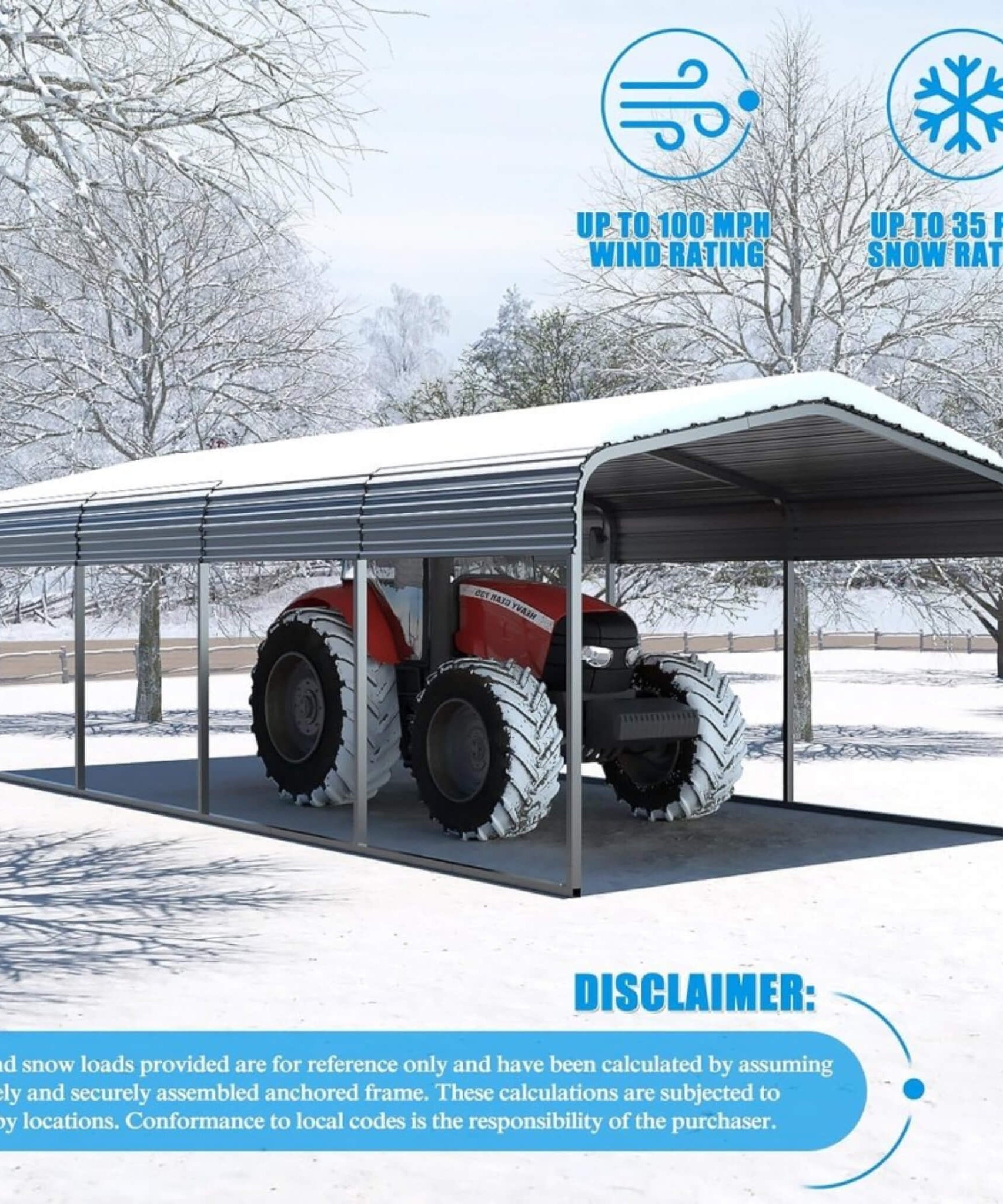 [12X20FT] Alora Premium Modern Heavy-Duty Outdoor Alloy Steel Carport Canopy (SAK91486)