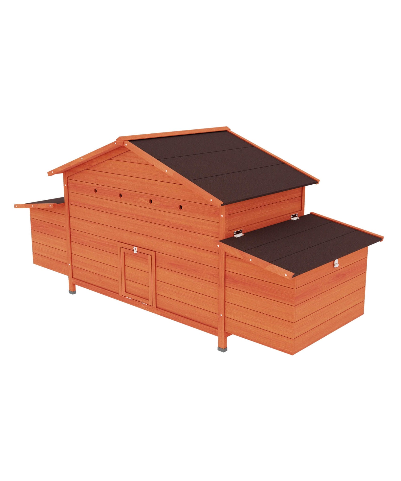 Large 44-Inch Premium Outdoor Spacious Wooden Chicken Coop With Two-Sides Nesting Boxes (SAK21875)