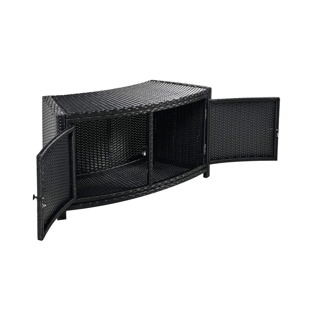 Alora Large Premium Surround Spa Patio Rattan Sofa Set With Storage Compartments And Cushions (SAK75629)
