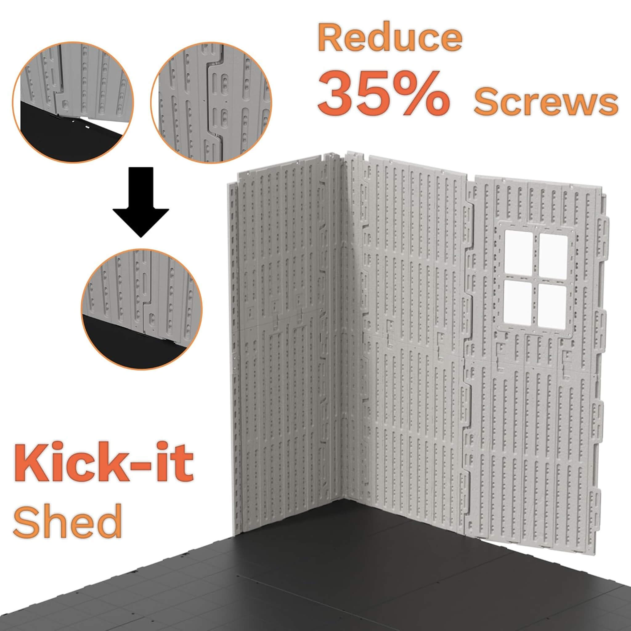 Alora Large Resin Outdoor Storage Shed With Floor, Windows, And Lockable Door (SAK98421)