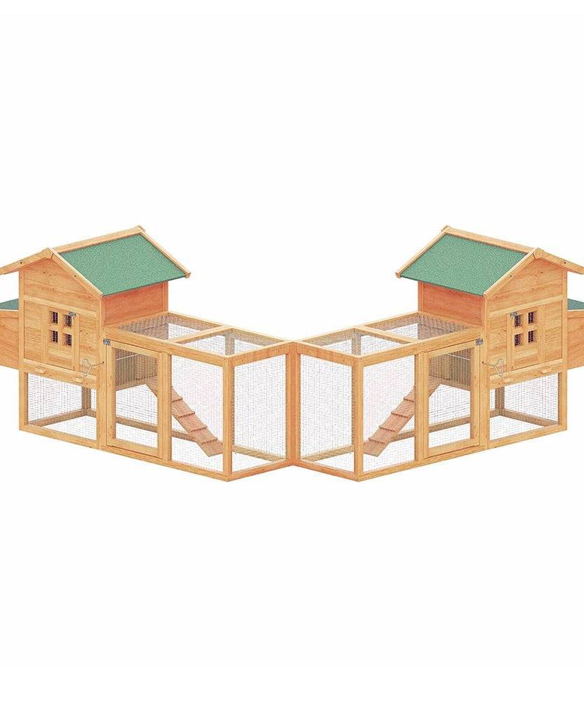 Large 160-Inch Wooden Backyard Hen Chicken Coop Enclosure W/ Nest Box & Run (SAK96451)