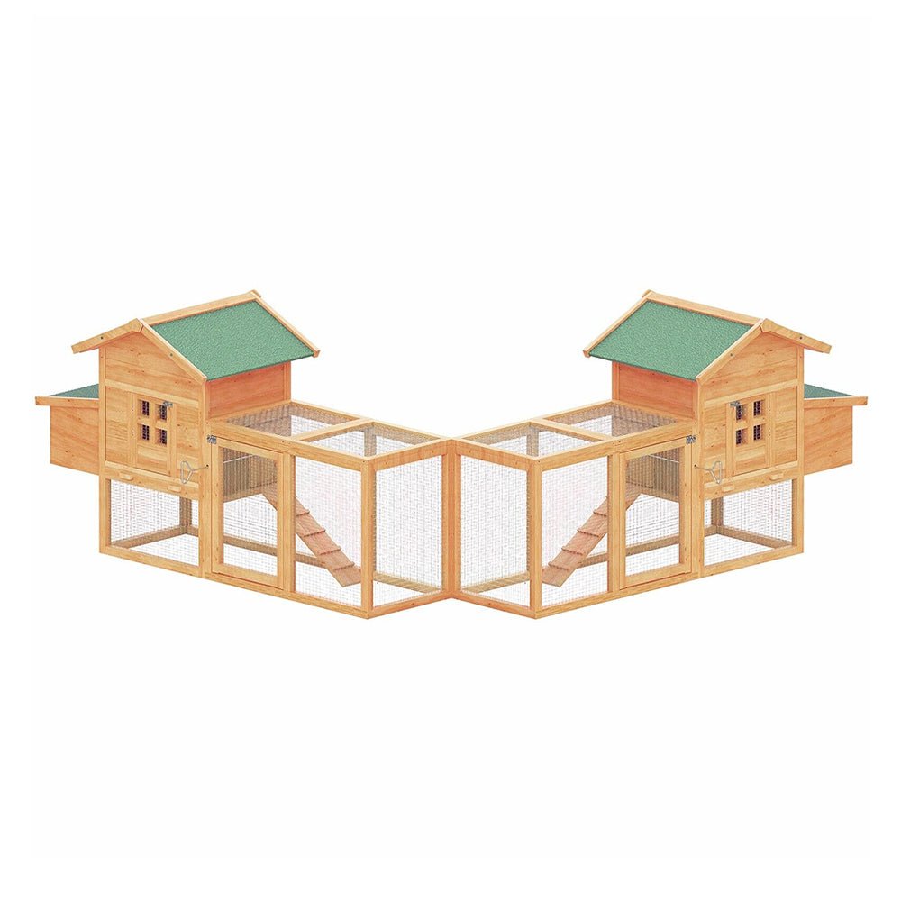 Large 160-Inch Wooden Backyard Hen Chicken Coop Enclosure W/ Nest Box & Run (SAK96451)