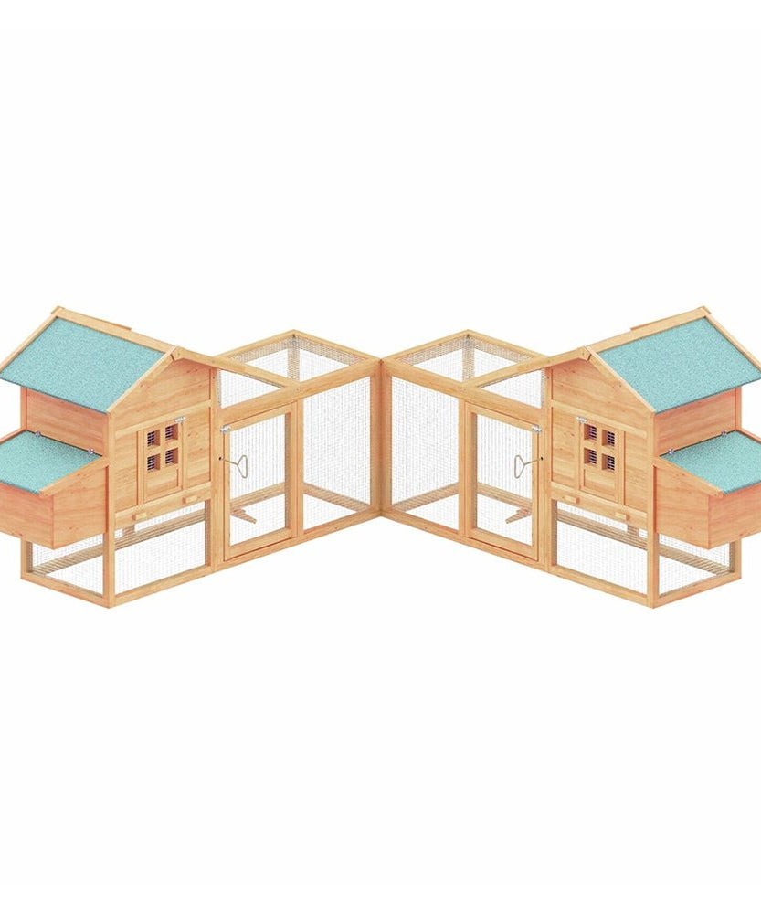 Large 160-Inch Wooden Backyard Hen Chicken Coop Enclosure W/ Nest Box & Run (SAK96451)