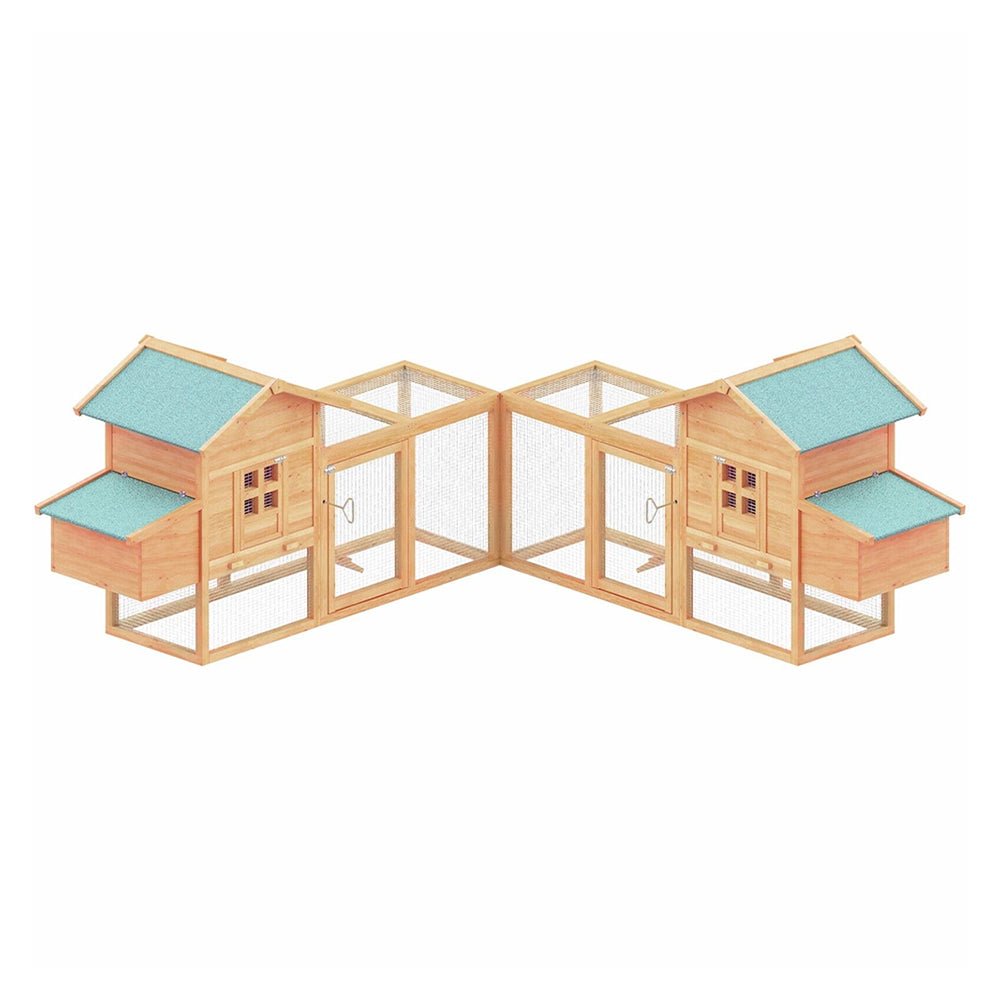 Large 160-Inch Wooden Backyard Hen Chicken Coop Enclosure W/ Nest Box & Run (SAK96451)