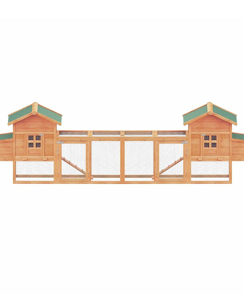 Large 160-Inch Wooden Backyard Hen Chicken Coop Enclosure W/ Nest Box & Run (SAK96451)