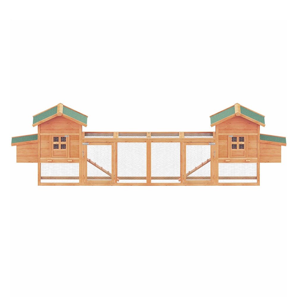 Large 160-Inch Wooden Backyard Hen Chicken Coop Enclosure W/ Nest Box & Run (SAK96451)