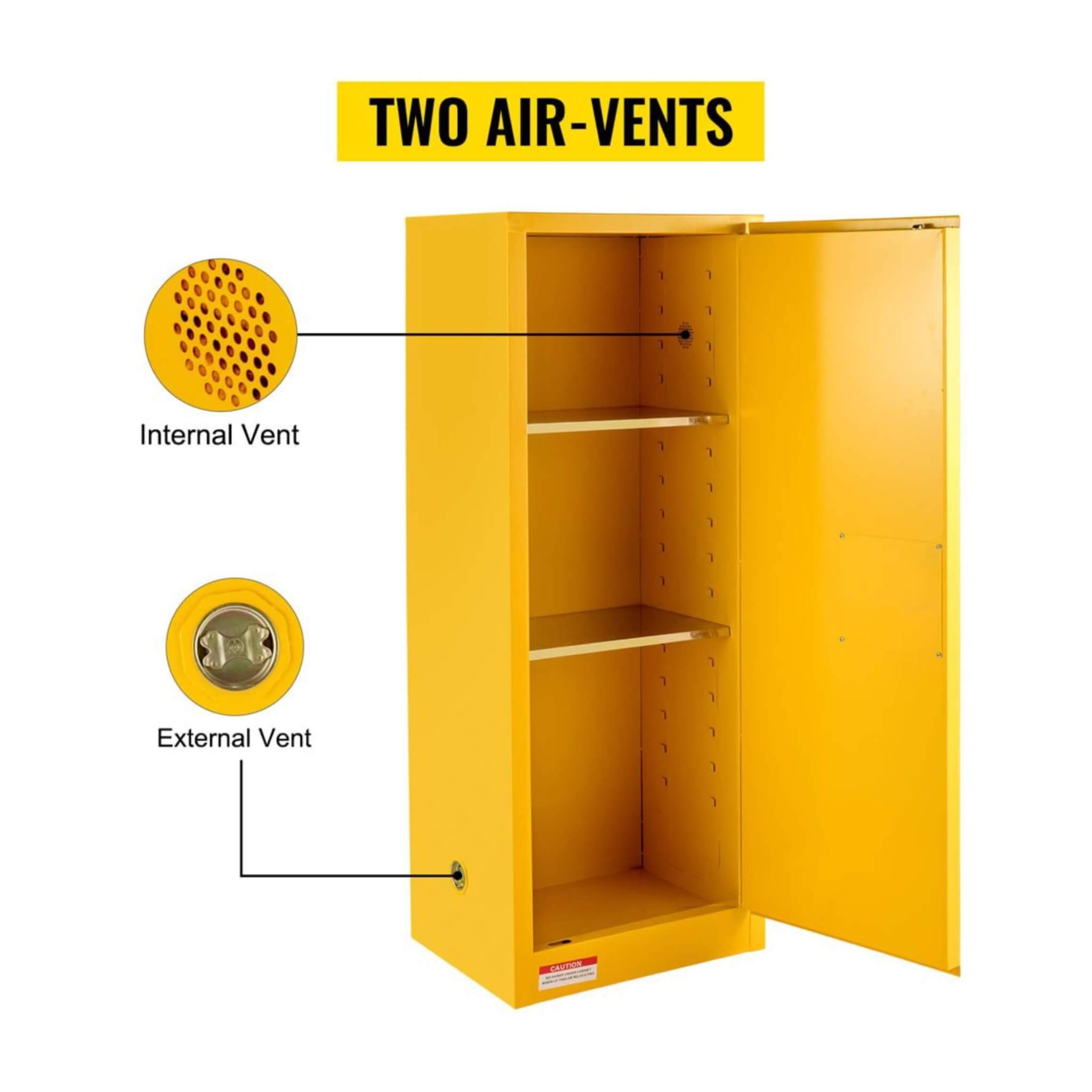 Large Yellow 35-Inch Heavy-Duty Flammable Welded Fireproof Storage Cabinet (SAK52837)