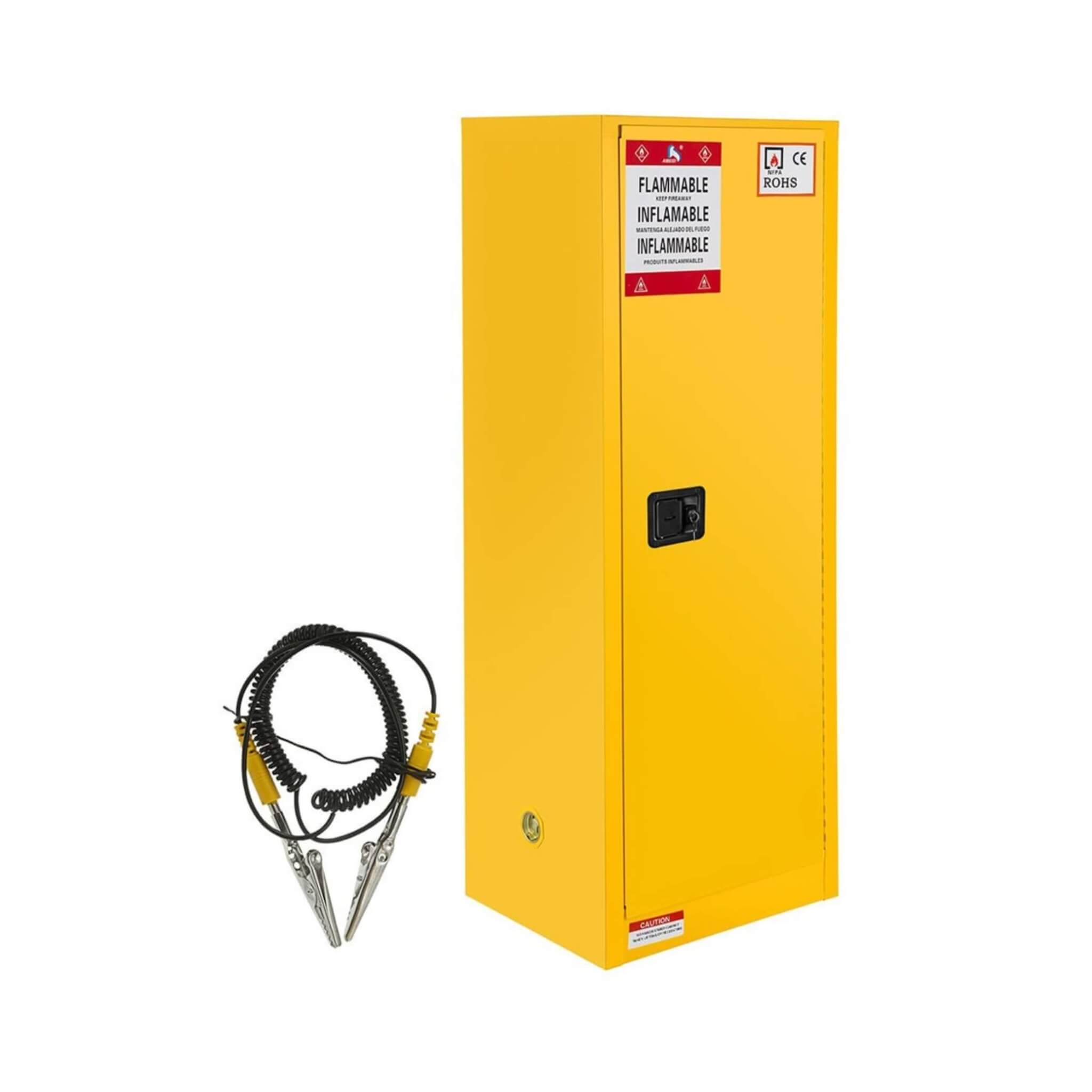 Large Yellow 35-Inch Heavy-Duty Flammable Welded Fireproof Storage Cabinet (SAK52837)