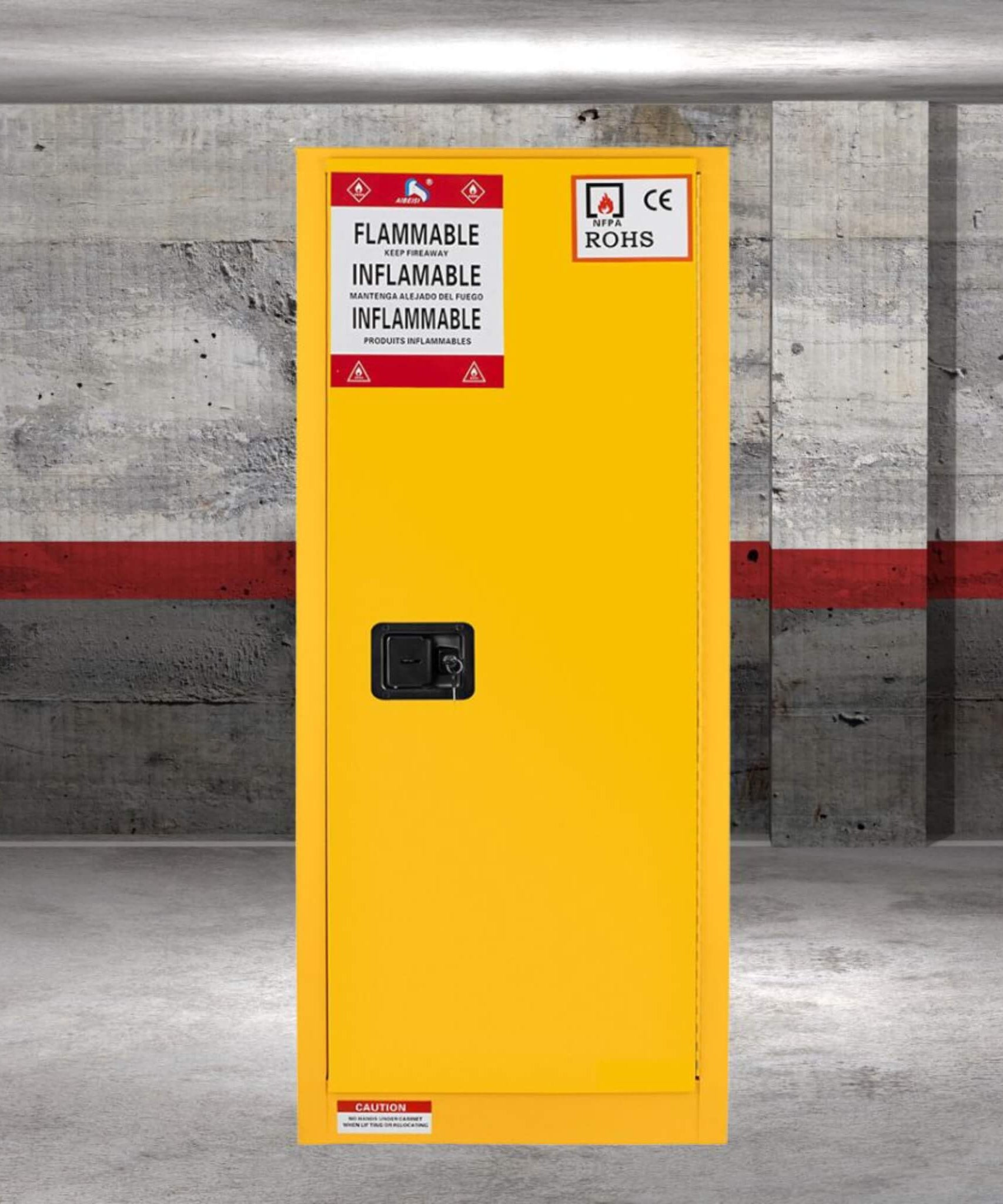 Großer gelber 35-Zoll-Hochleistungs-Brandschutzschrank für brennbare Stoffe (SAK52837)