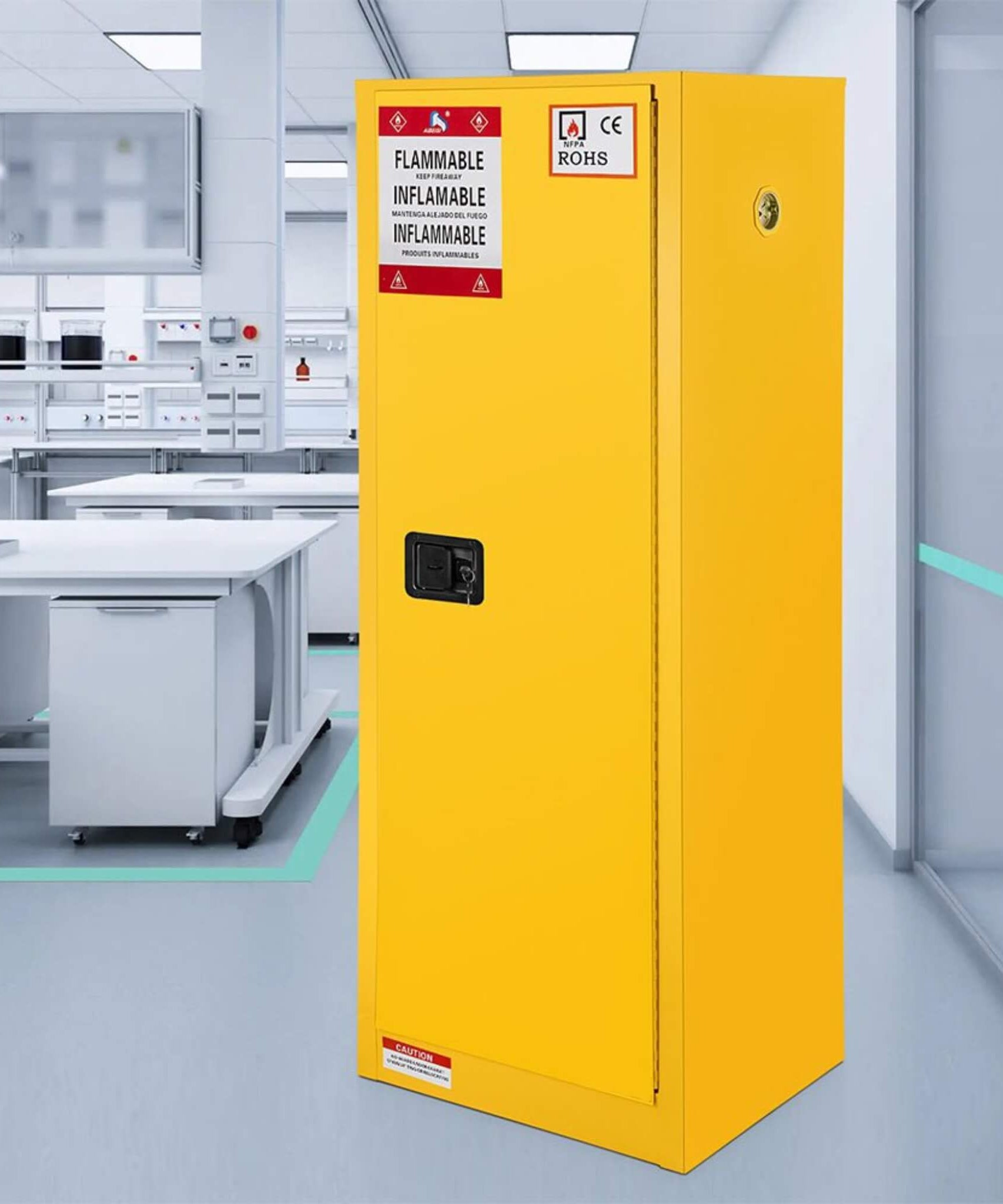 Großer gelber 35-Zoll-Hochleistungs-Brandschutzschrank für brennbare Stoffe (SAK52837)