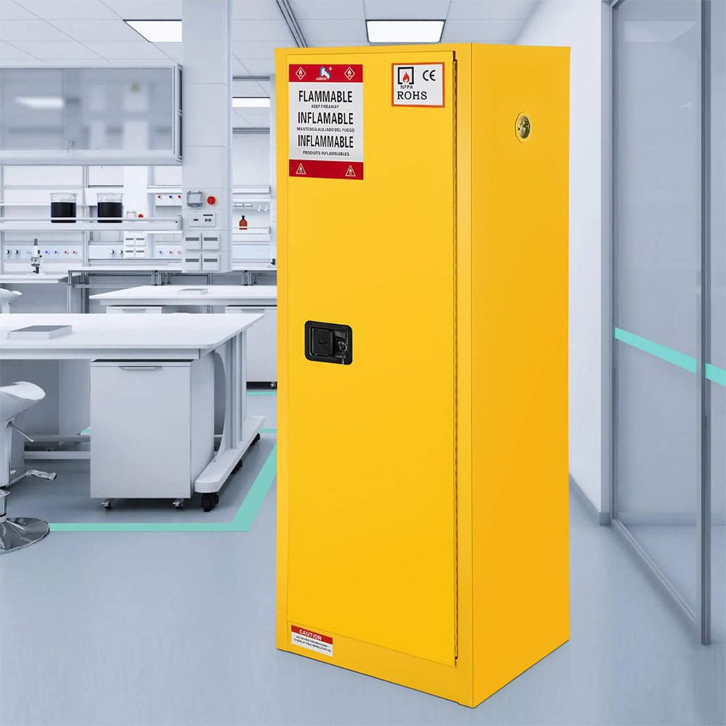 Large Yellow 35-Inch Heavy-Duty Flammable Welded Fireproof Storage Cabinet (SAK52837)