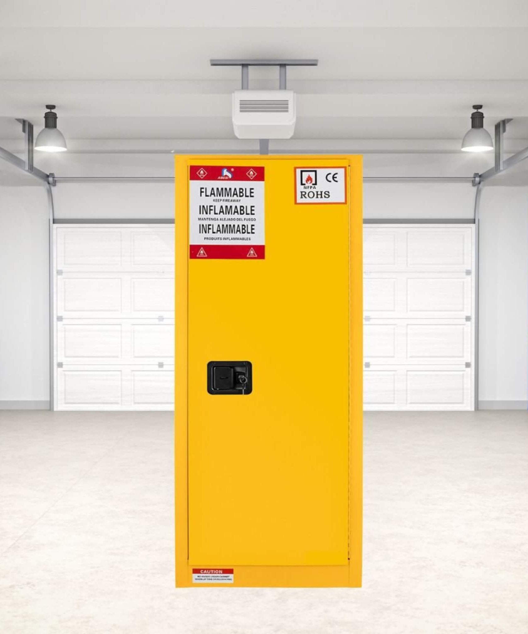 Großer gelber 35-Zoll-Hochleistungs-Brandschutzschrank für brennbare Stoffe (SAK52837)