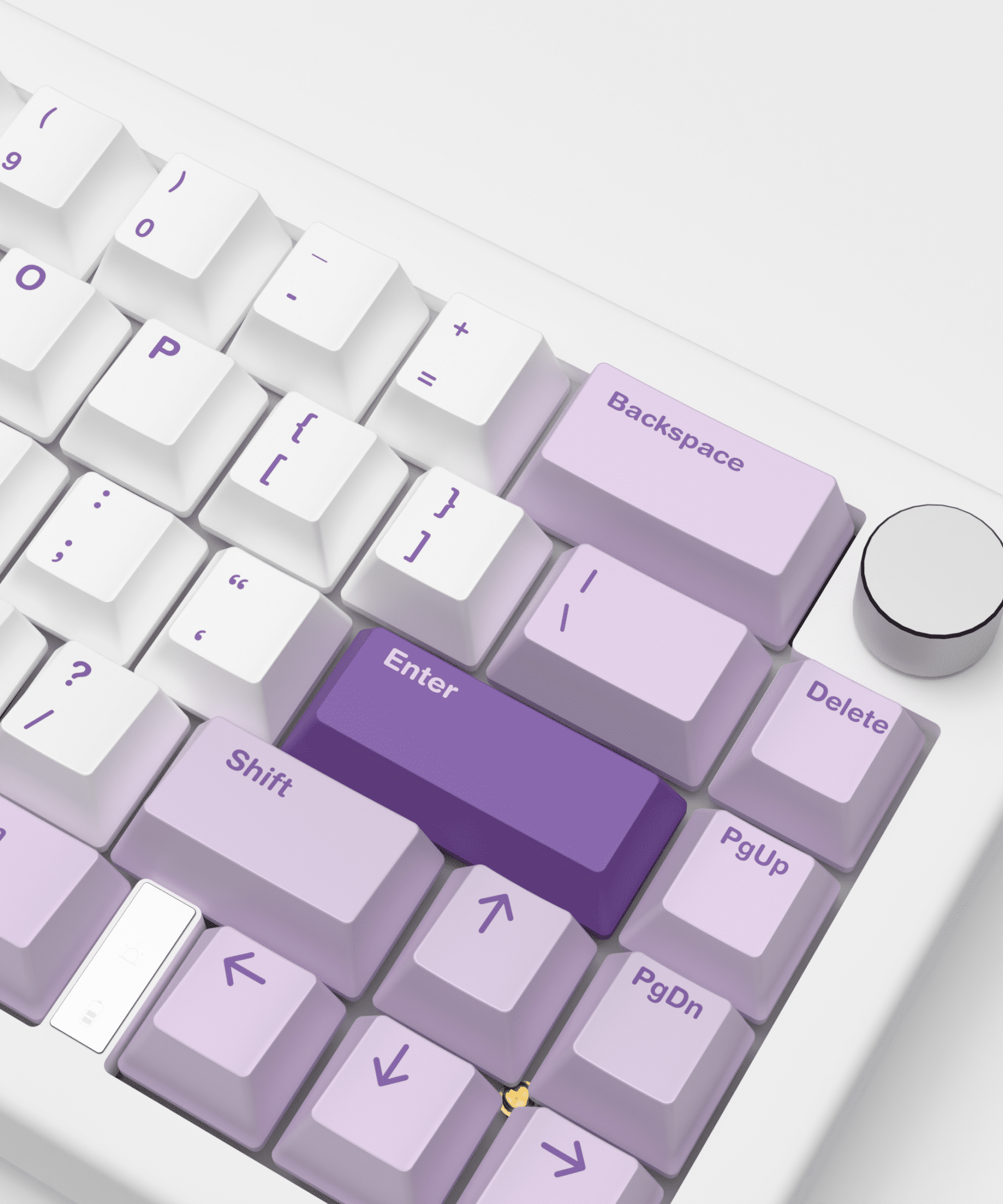Lavender Design Keycaps and Mechanical Keyboard