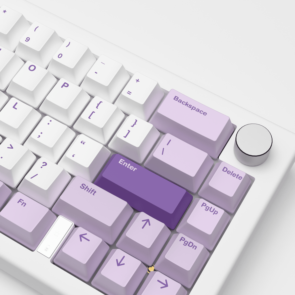 Lavender Design Keycaps and Mechanical Keyboard