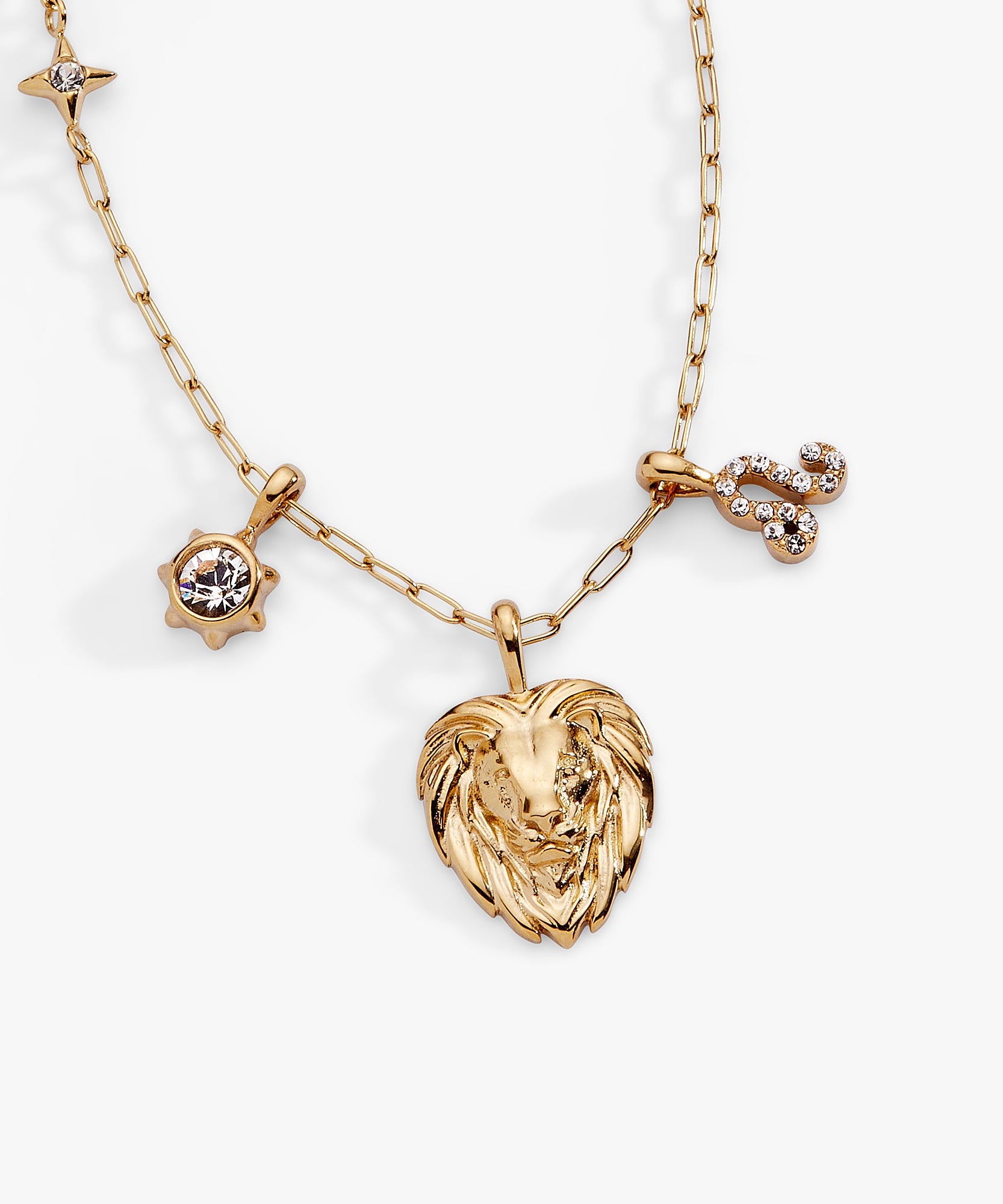 Leo Zodiac Charm Cluster Necklace