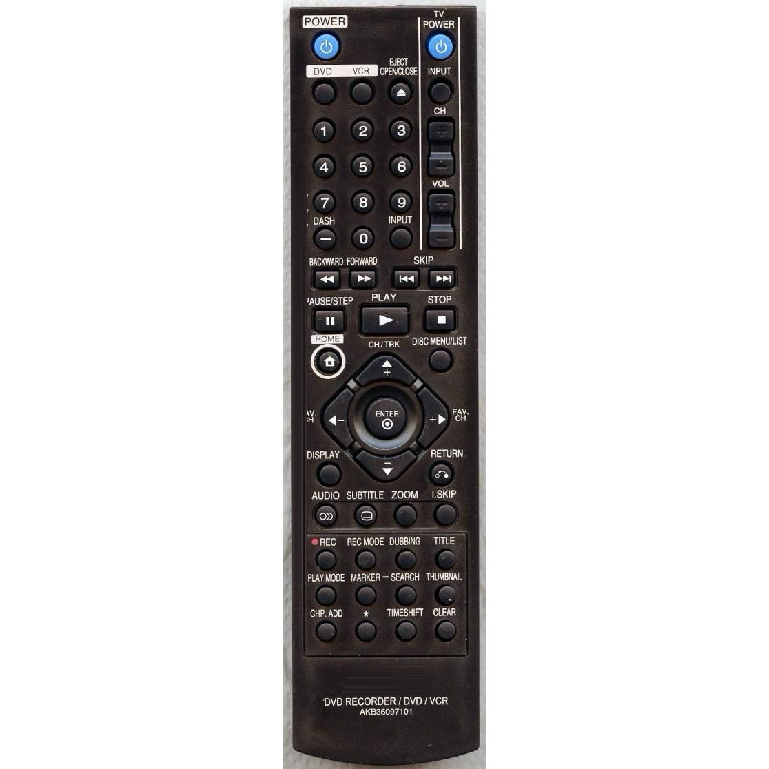 LG AKB36097101 DVDR Remote Control