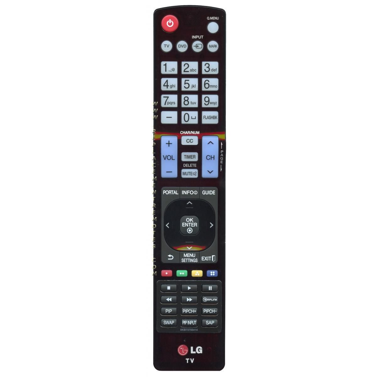 LG AKB73755414 Remote Control for HOSPITALITY TV's - AGF76692613