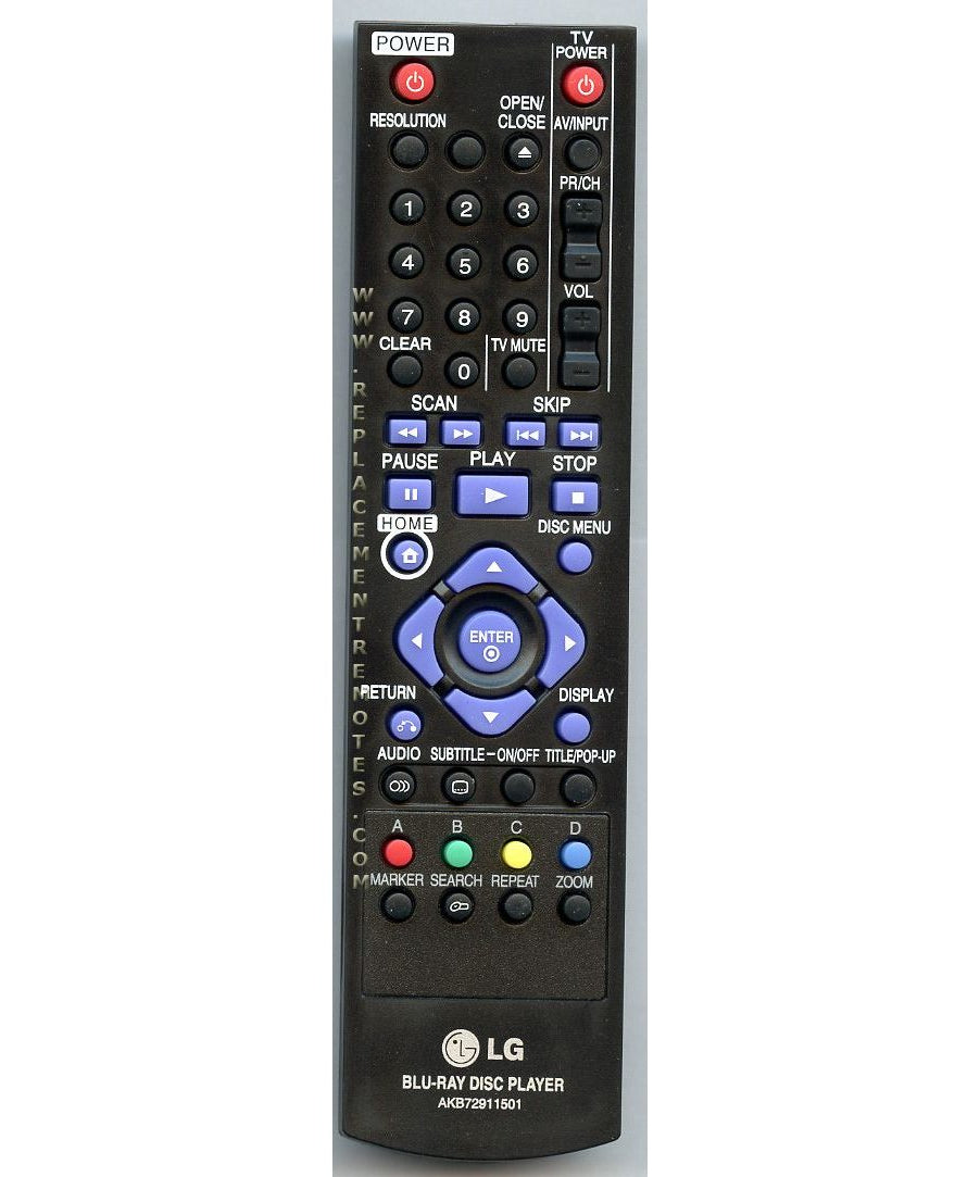 LG AKB72911501 Blu-ray Remote Control