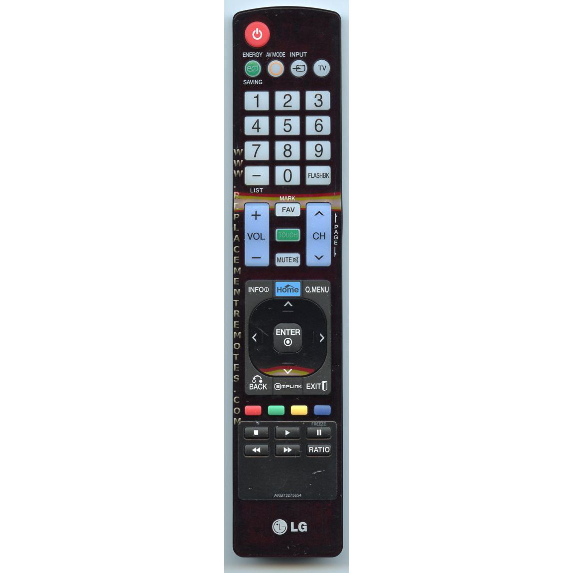 LG AKB73275654 Standard TV Remote Control IR