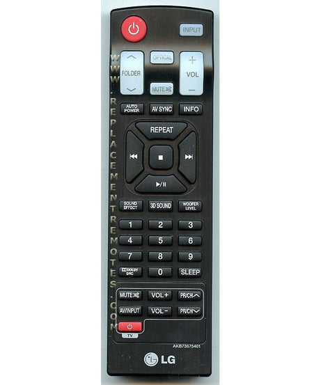 LG AKB73575401 Sound Bar Remote Control - AKB73575401