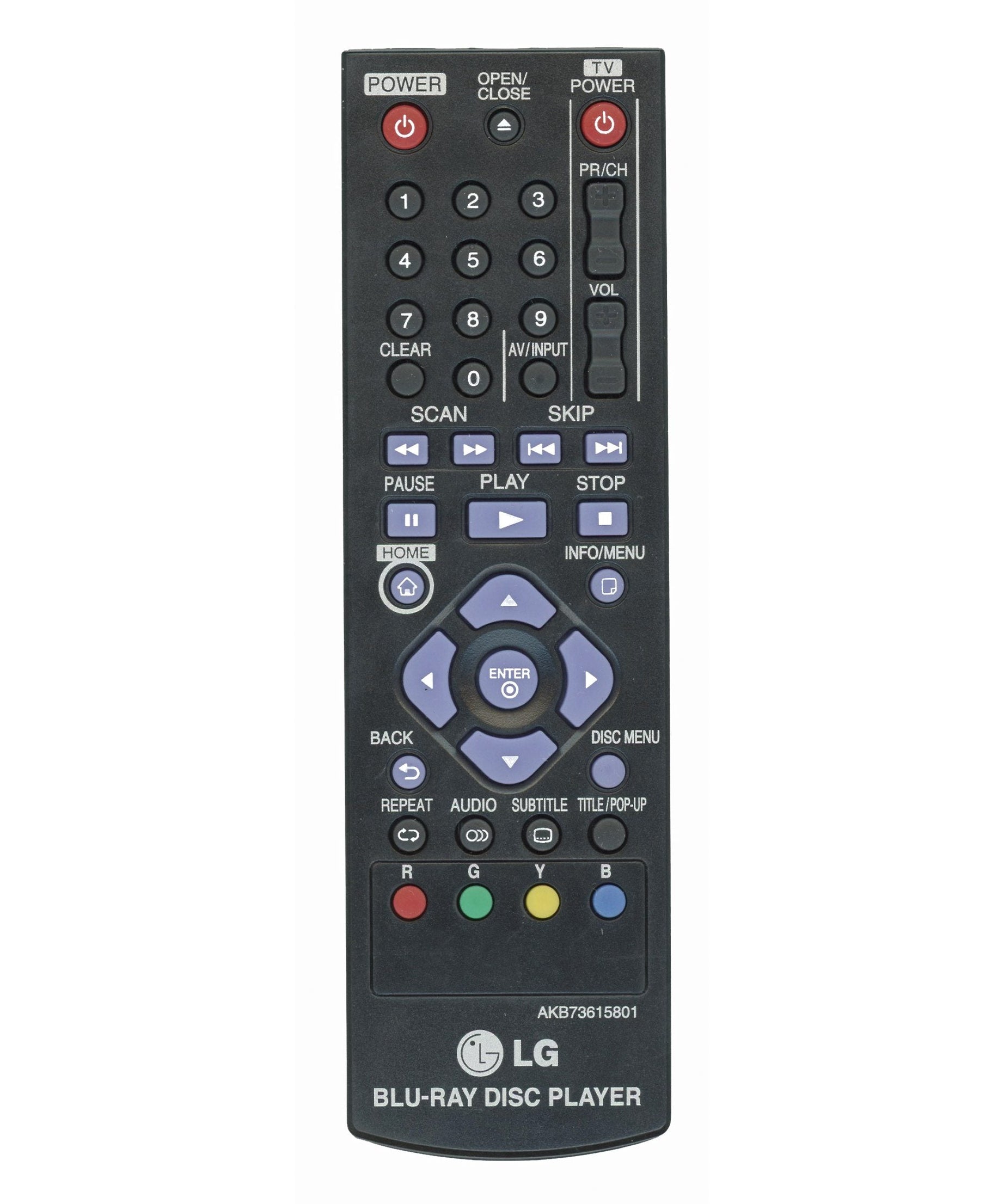 LG AKB73615801 Blu-ray Remote Control