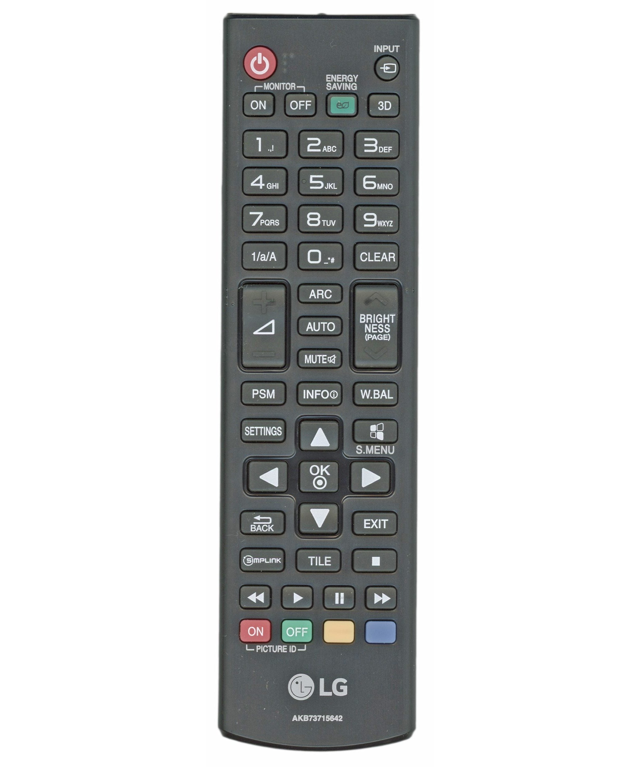 LG AKB73715642 Commercial Monitor Display Remote Control - AKB73715642