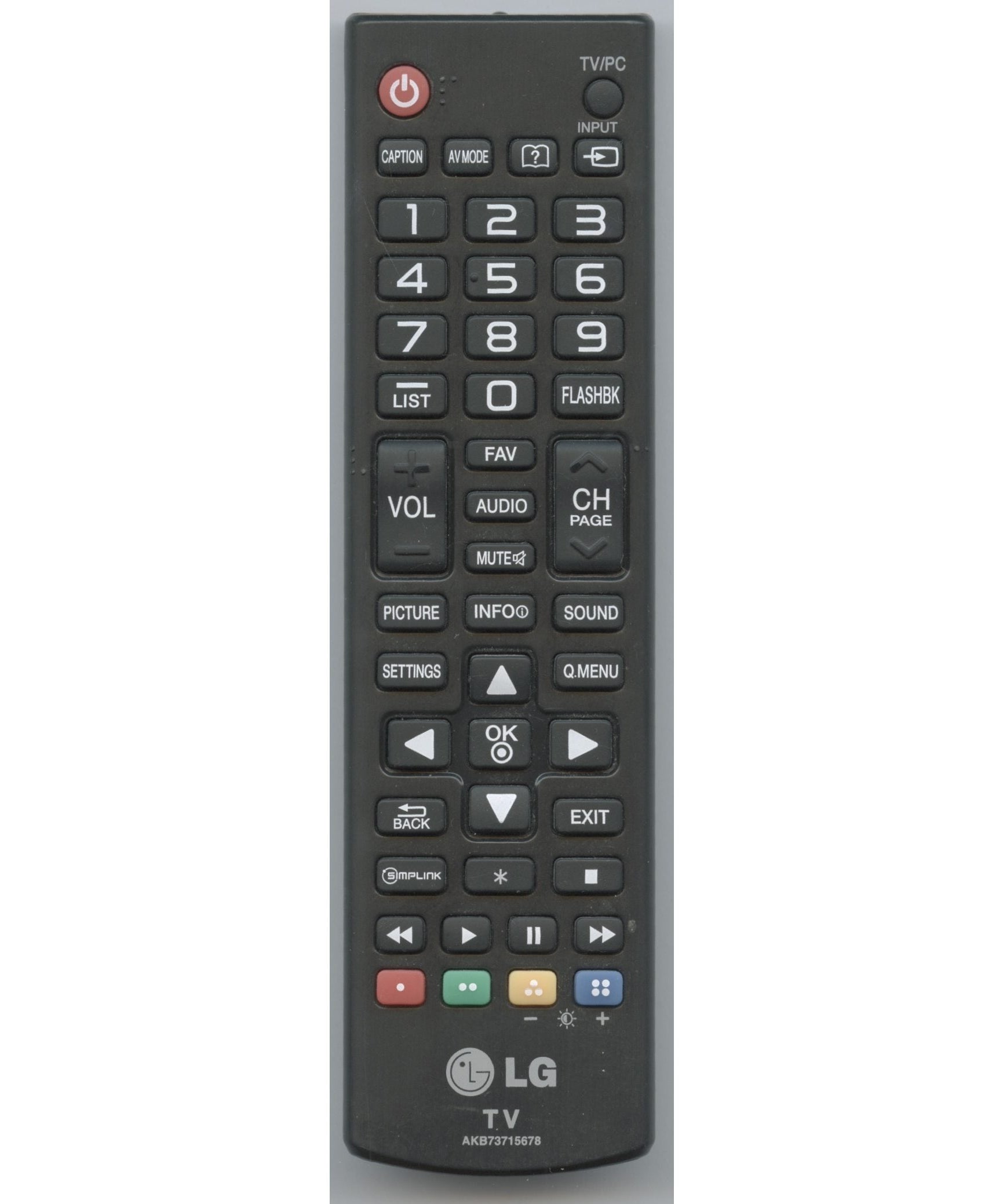 LG AKB73715678 TV Remote Control