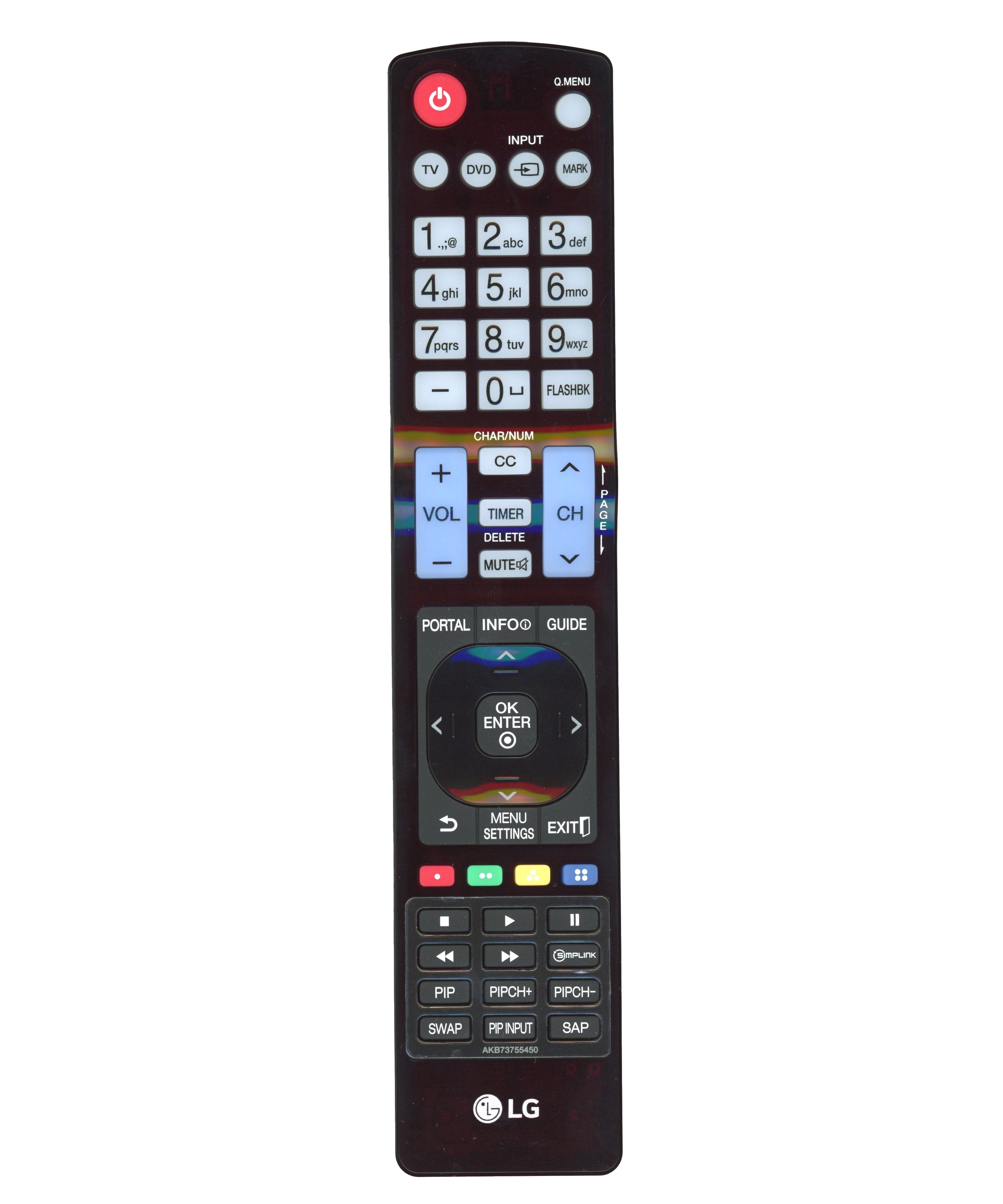 LG AKB73755450 Commercial Hospitality LED TV Remote Control | IR | Pro:Centric Display – AKB73755450