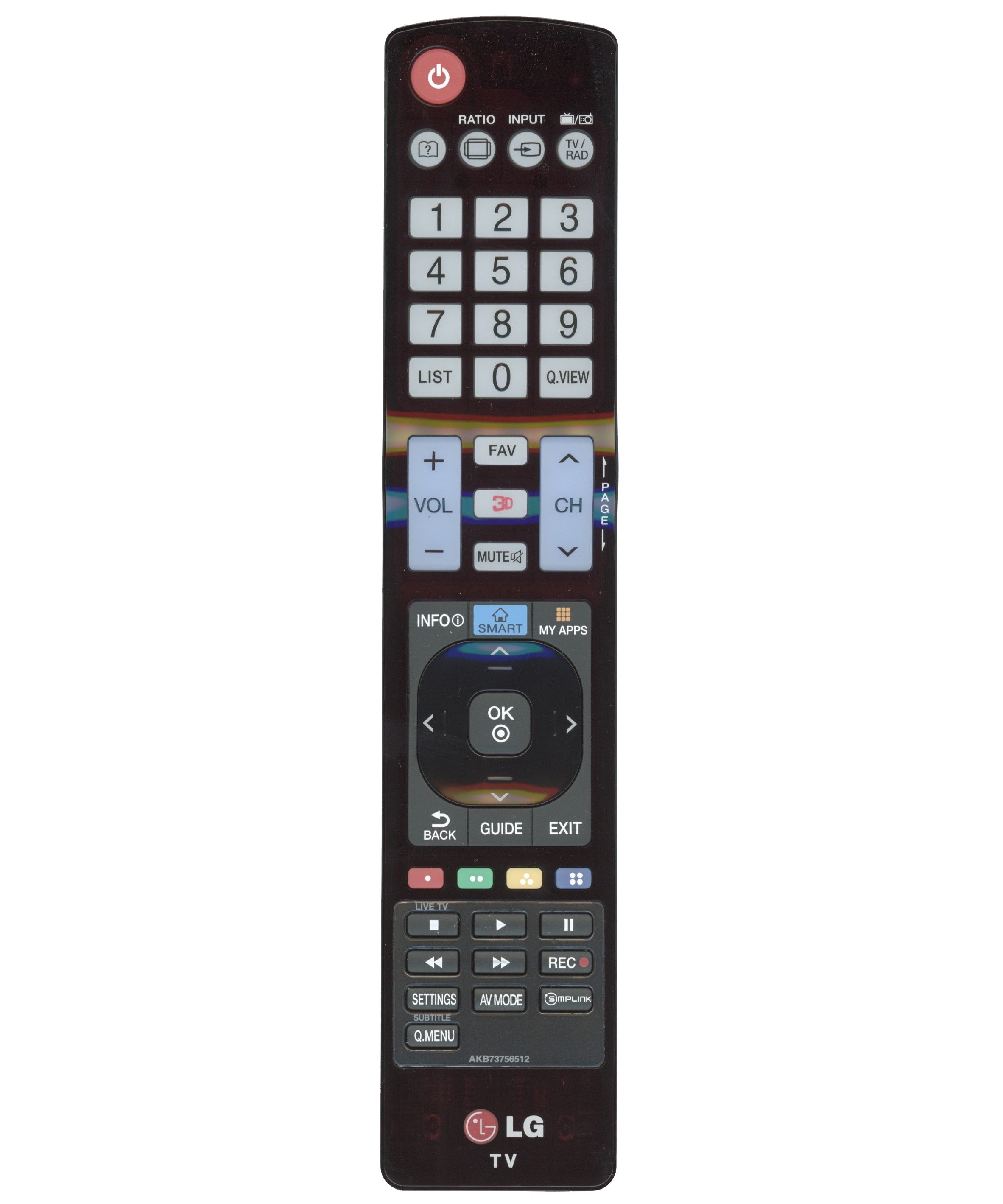 LG AKB73756512 TV Remote Control