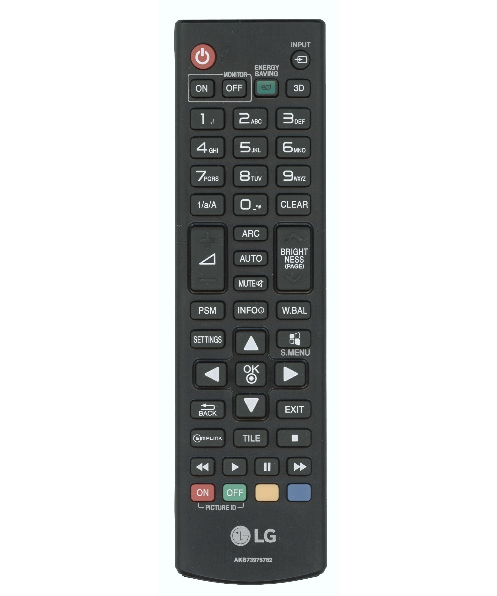 LG AKB73975762 Display Monitor Remote Control