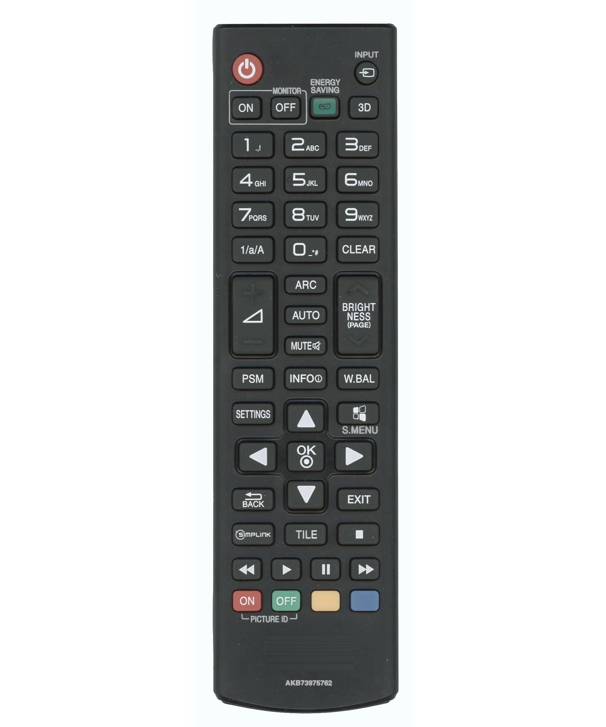 LG AKB73975762 Display Monitor Remote Control