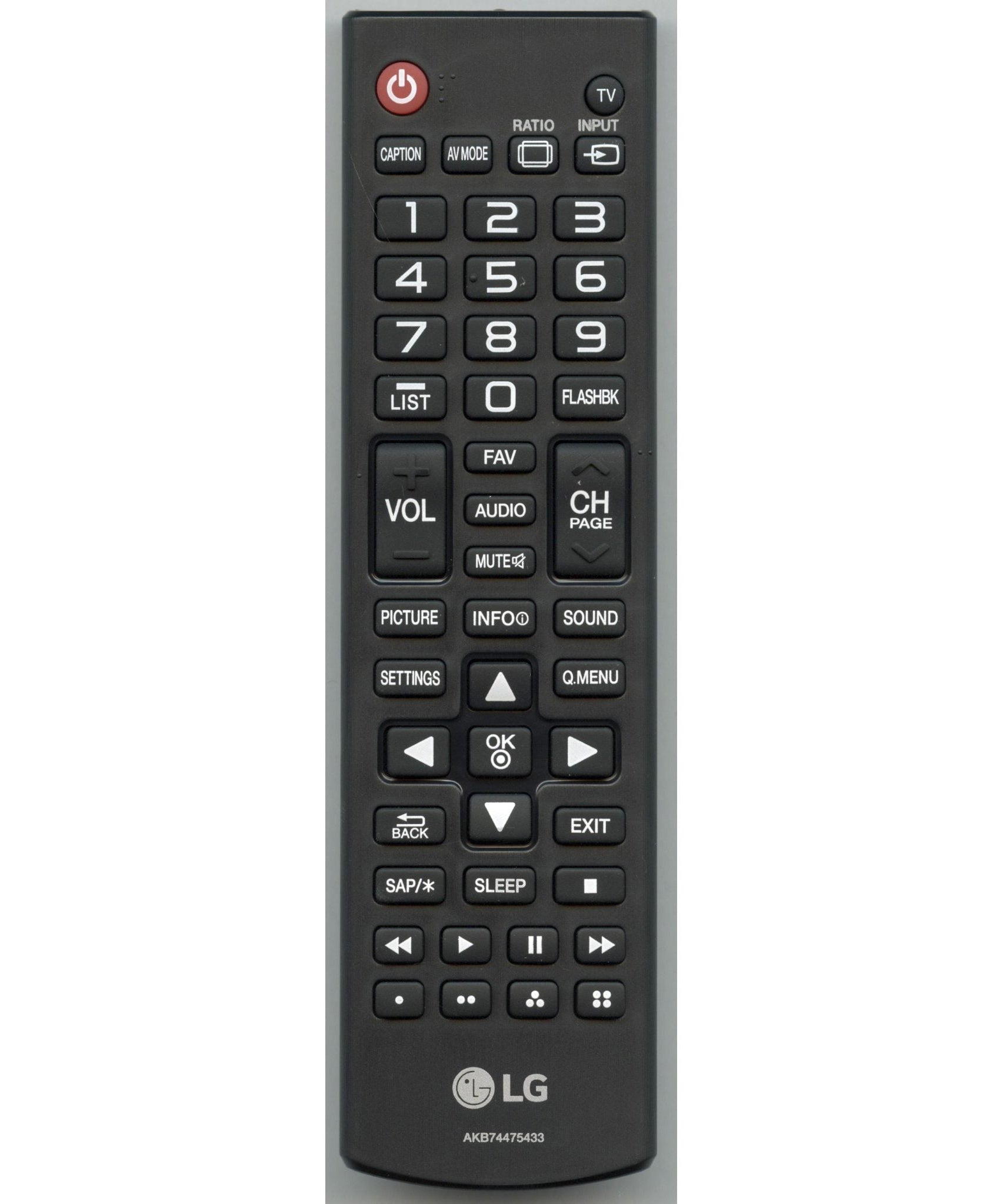 LG AKB74475433 TV Remote Control