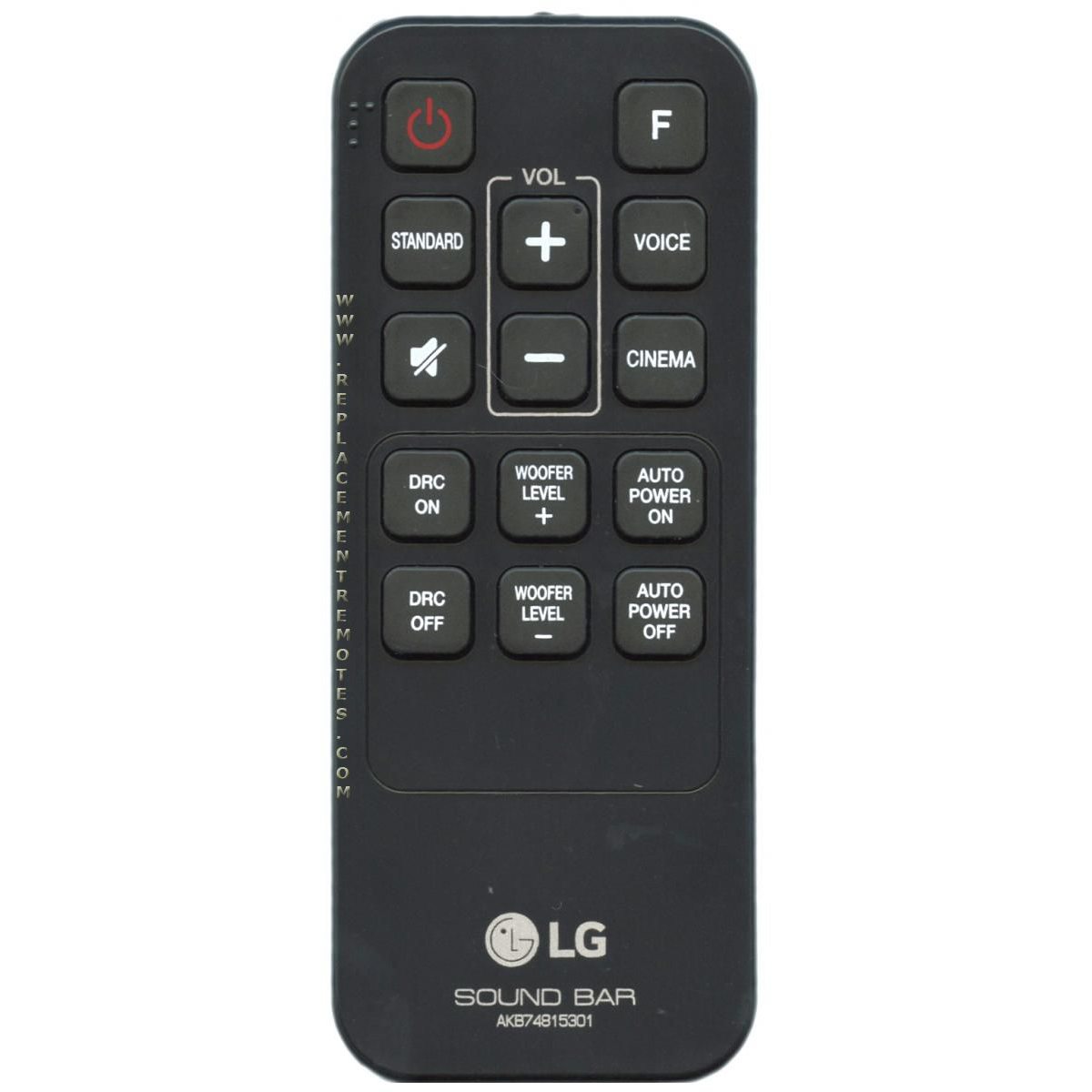 LG AKB74815301 Sound Bar Remote Control for LAS160B, LAS260B, LAS454B and more