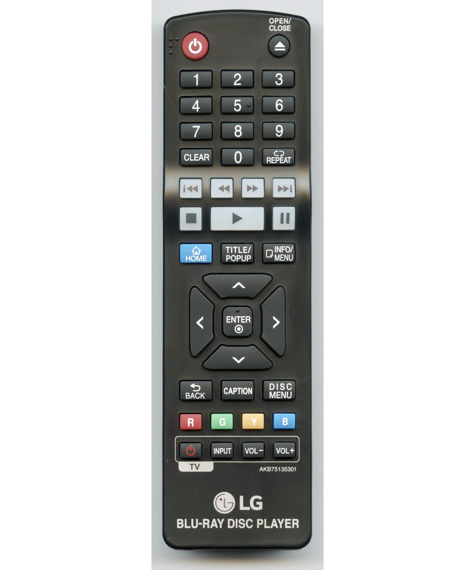 LG AKB75135301 Blu-ray Remote Control