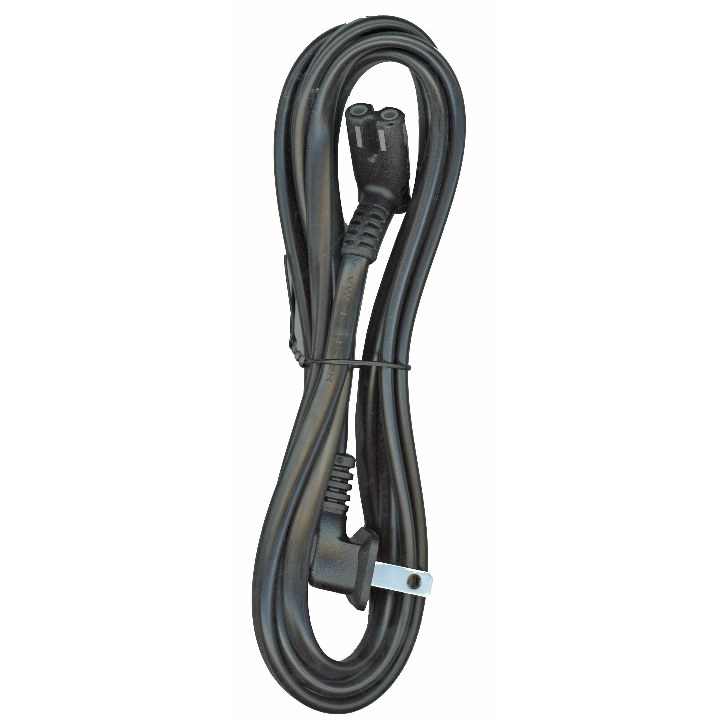 Substitute for LG EAD64108402 White AC Power Cable | Right-Angle C7 Figure-8 - Right-Angle 2-Prong Male | Non-Polarized - EAD64108402