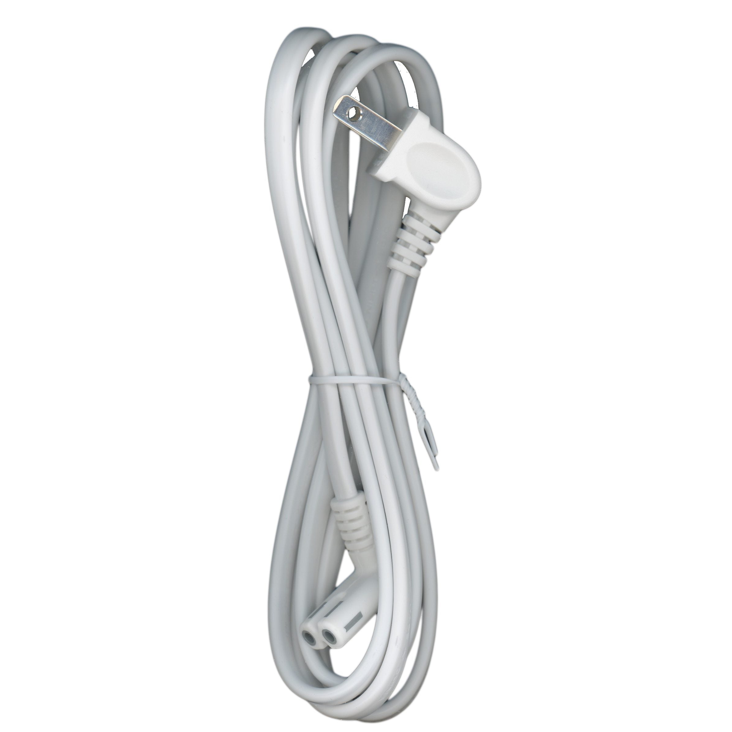 Substitute for LG EAD64108402 White AC Power Cable | Right-Angle C7 Figure-8 - Right-Angle 2-Prong Male | Non-Polarized - EAD64108402