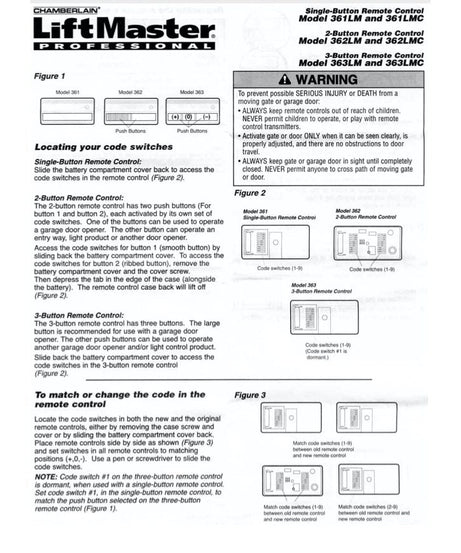 Substitute for LiftMaster 361LM / 361LMC 1-Button Visor 315 Mhz Garage Door Opener Remote Control [375UT-2button]