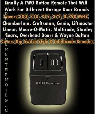 Substitute for LiftMaster 375LM 2-Button Visor Universal Garage Door Opener Remote Control [375UT-2button]