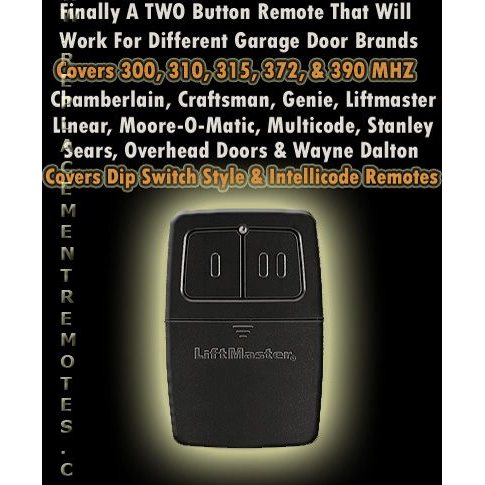 Substitute for LiftMaster 375LM 2-Button Visor Universal Garage Door Opener Remote Control [375UT-2button]