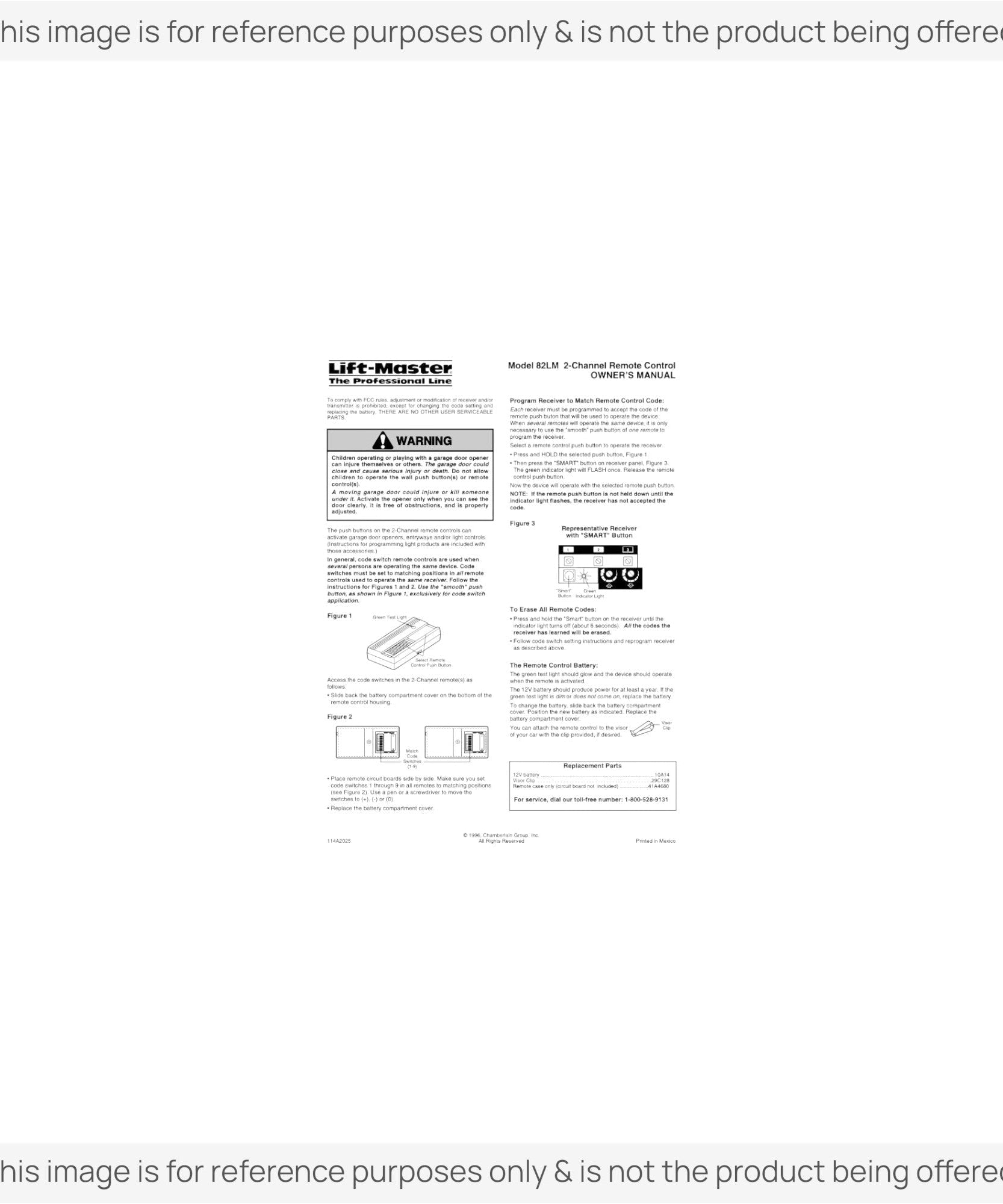 Substitute for LiftMaster 84LM 4-Button Visor 390 MHz Garage Door Opener Remote Control [375UT-3button]