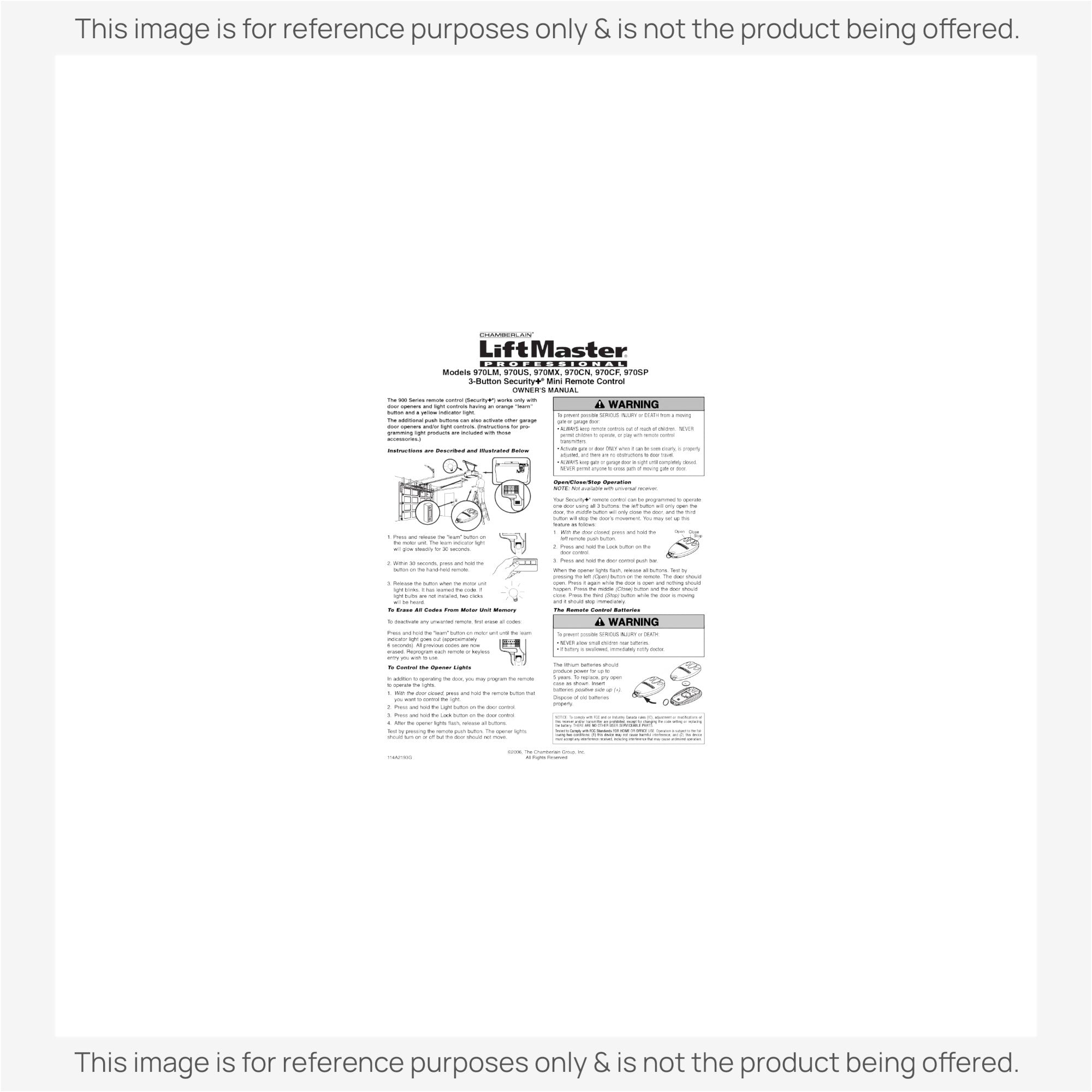 Substitute for LiftMaster 970LM 3-Button Mini keychain 390 MHz Garage Door Opener Remote Control [890MAX]