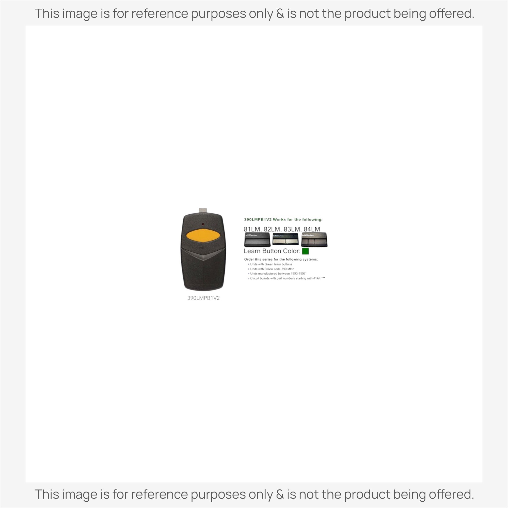 Substitute for LiftMaster Stinger 390LMPB1V is an 81LM for liftmaster Garage Door Opener Remote Control [375UT-2button]
