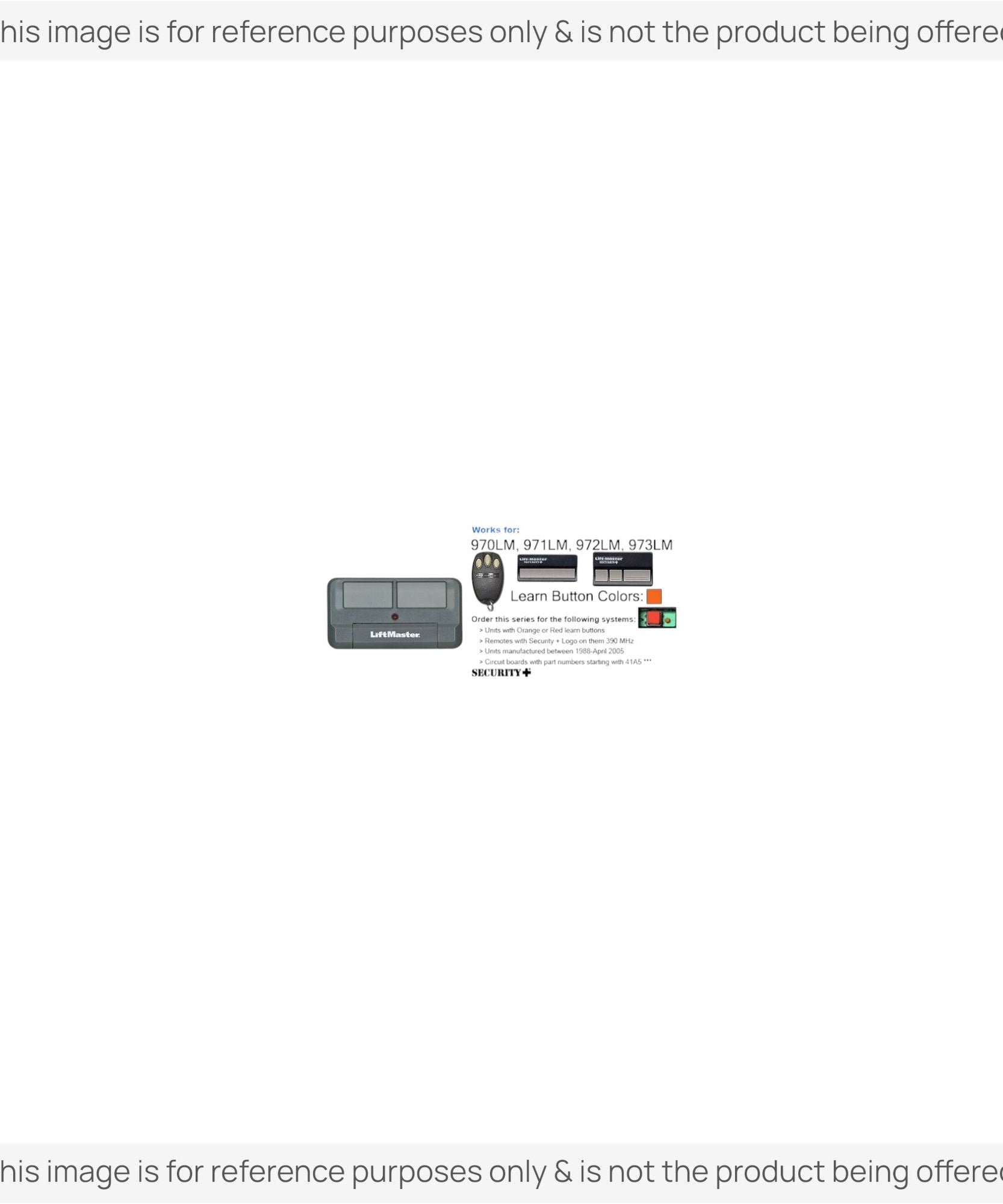 Substitute for LiftMaster 892LT Two Button Rolling Code Garage Door Opener Remote Control [375UT-3button]