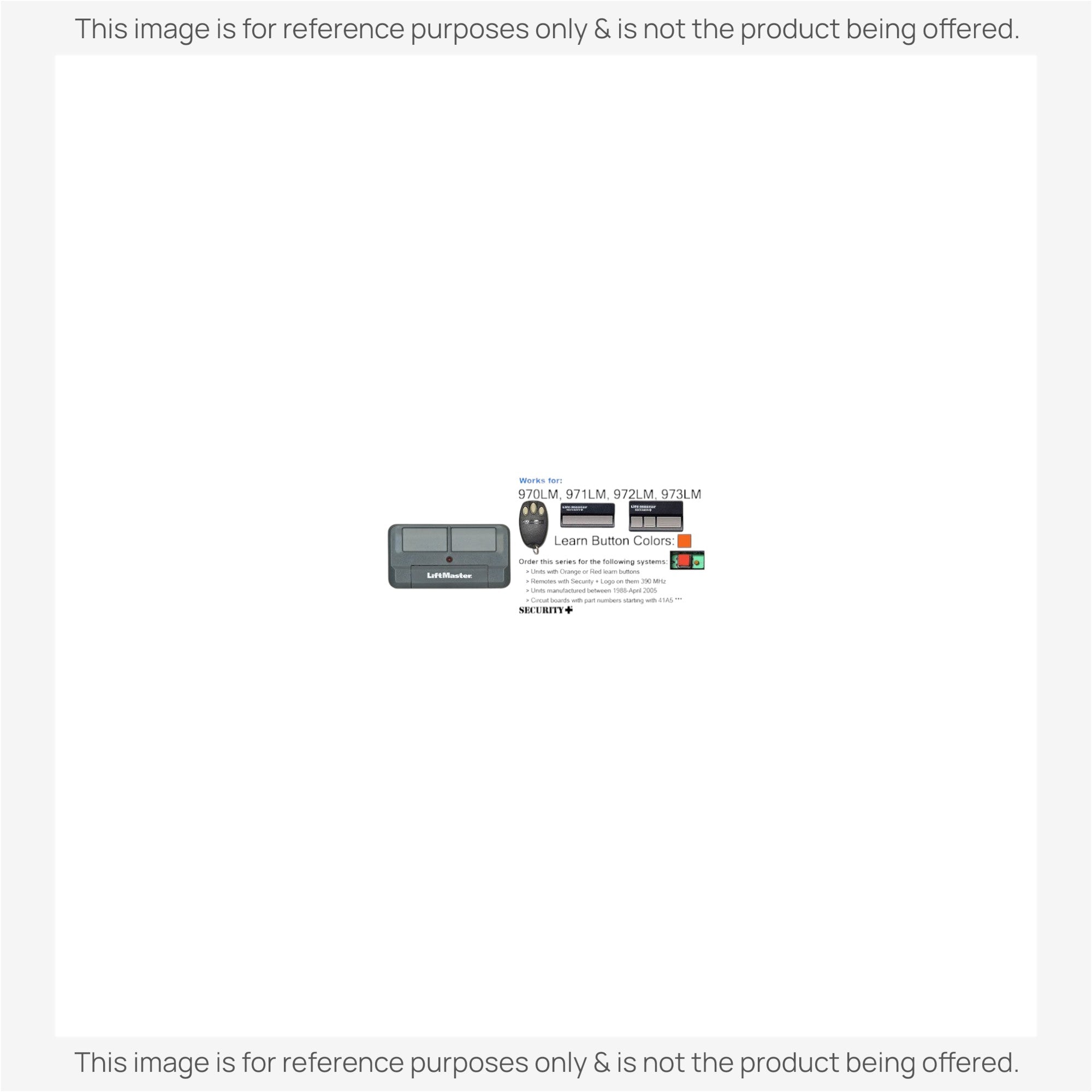 Substitute for LiftMaster 892LT Two Button Rolling Code Garage Door Opener Remote Control [375UT-3button]