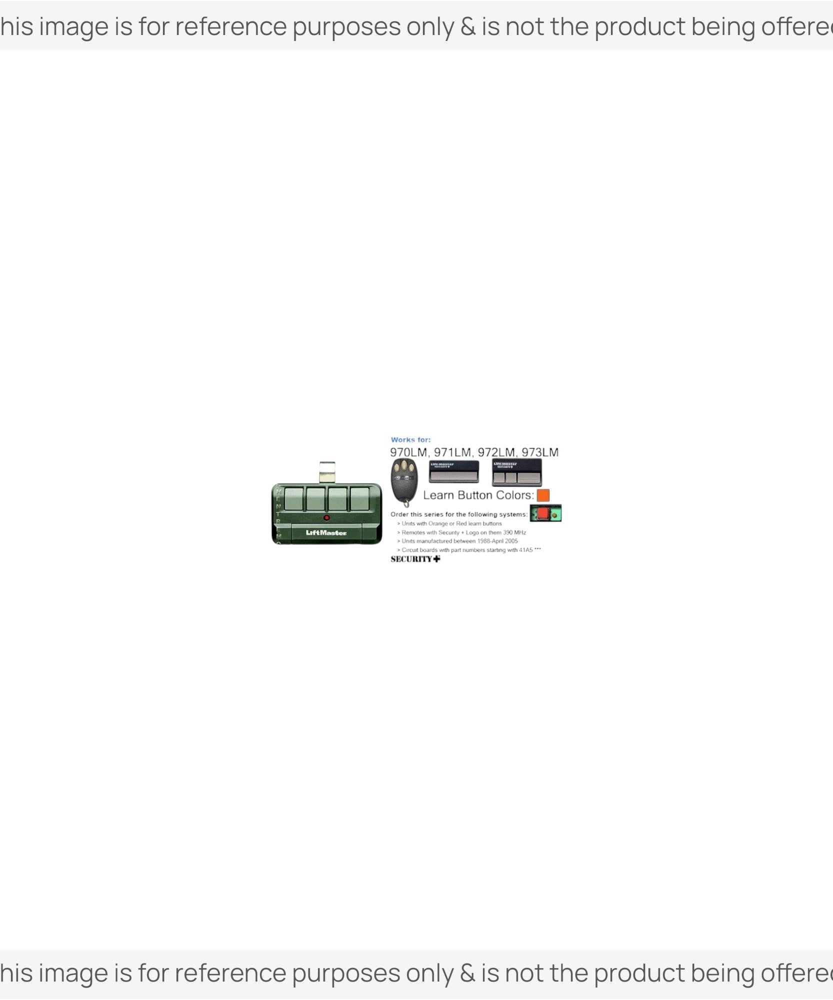 Substitute for LiftMaster 894LT Four Button Rolling Code Garage Door Opener Remote Control [375UT-3button]