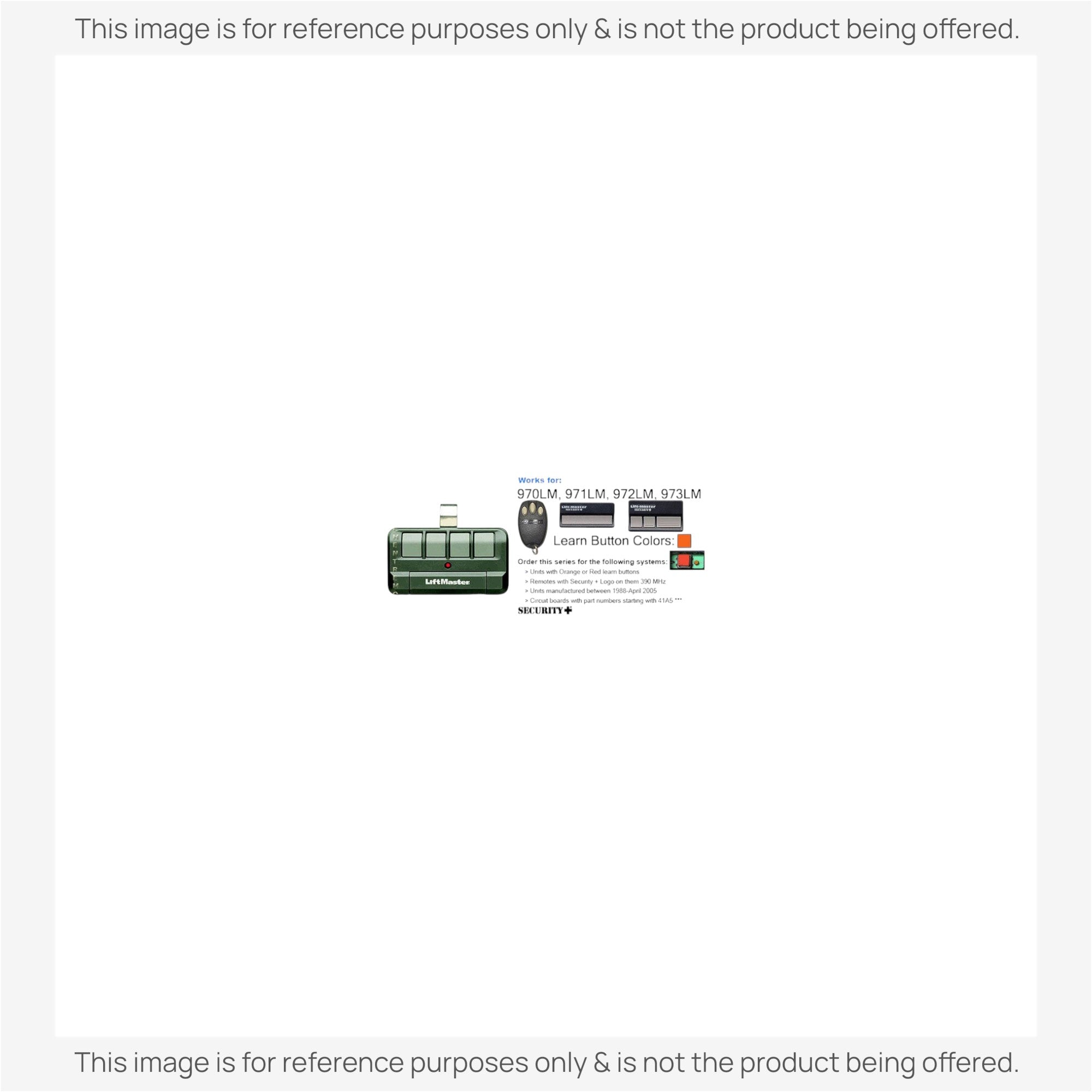 Substitute for LiftMaster 894LT Four Button Rolling Code Garage Door Opener Remote Control [375UT-3button]