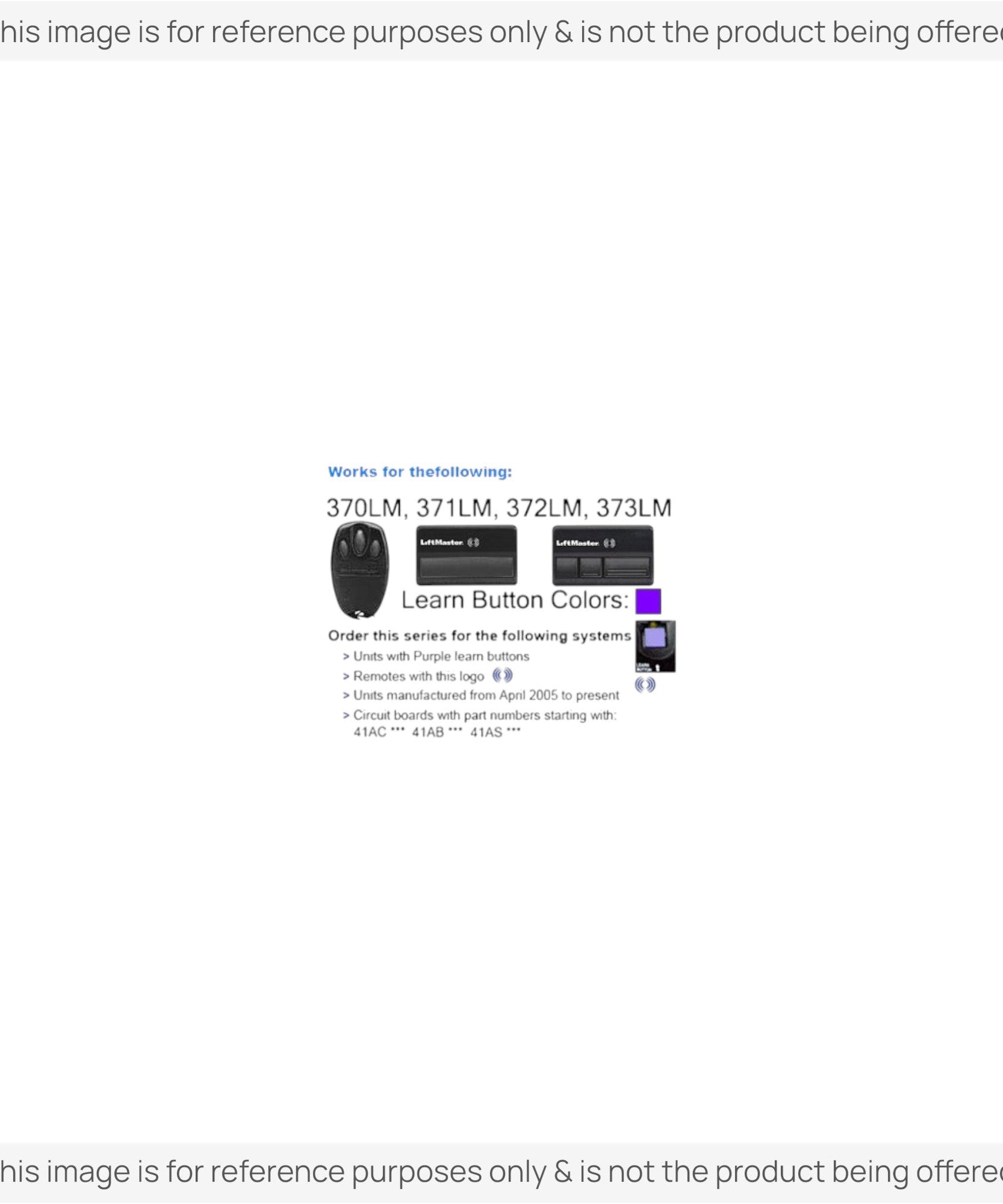 Substitute for LiftMaster 894LT Four Button Rolling Code Garage Door Opener Remote Control [375UT-3button]